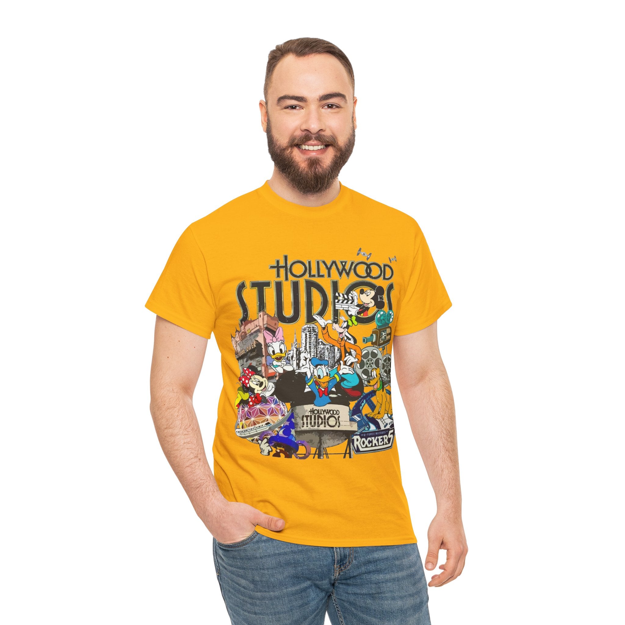 Hollywood Studios Collage T-Shirt — Vintage Theme Park Character Tee