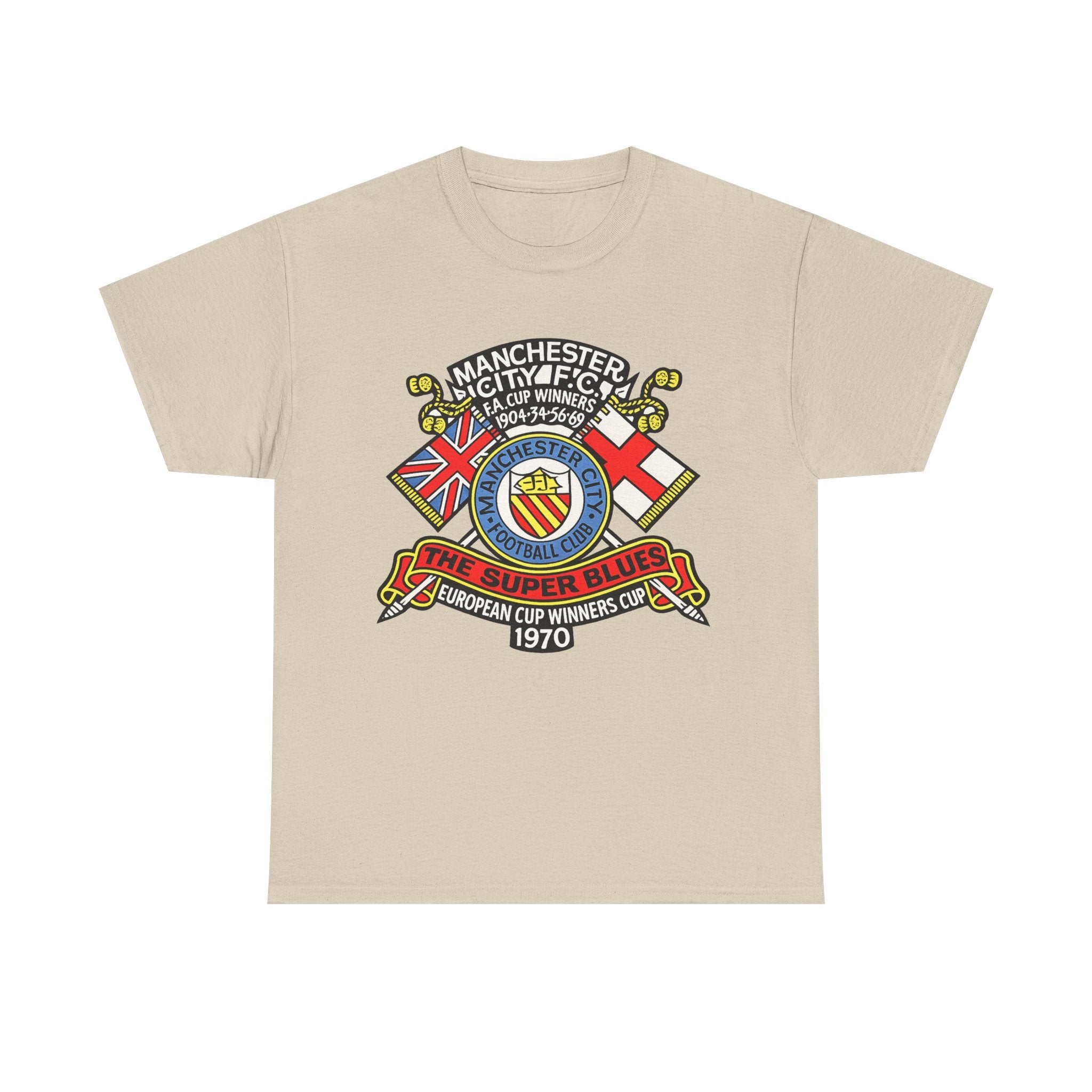 Manchester City Vintage Crest Tee — 'The Super Blues' 1970 European Cup Winners