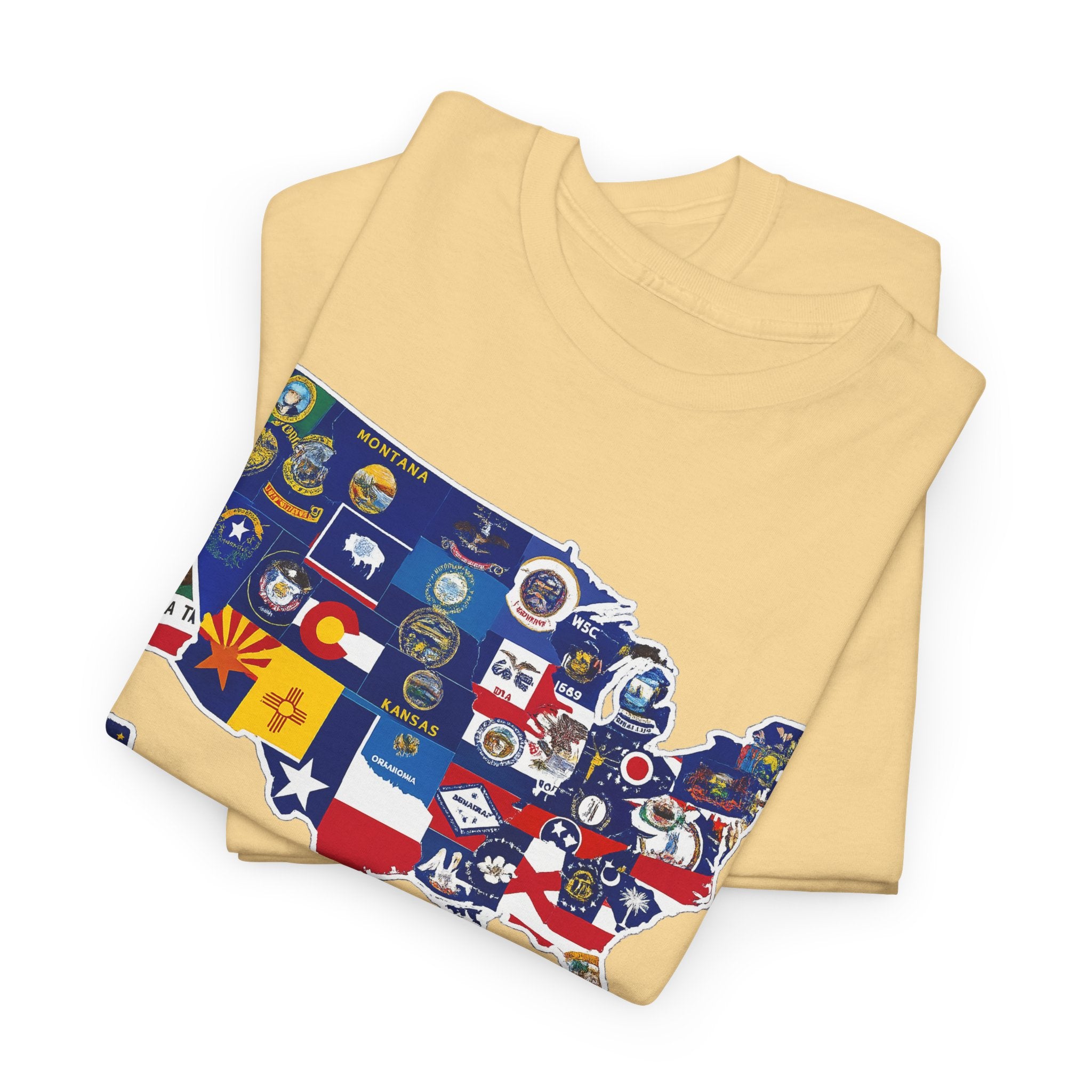 USA Map Flag T-Shirt — United States State Flag Map Tee