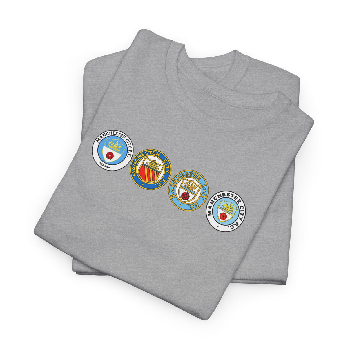 Man City Retro Crest Inspired Cotton T-Shirt