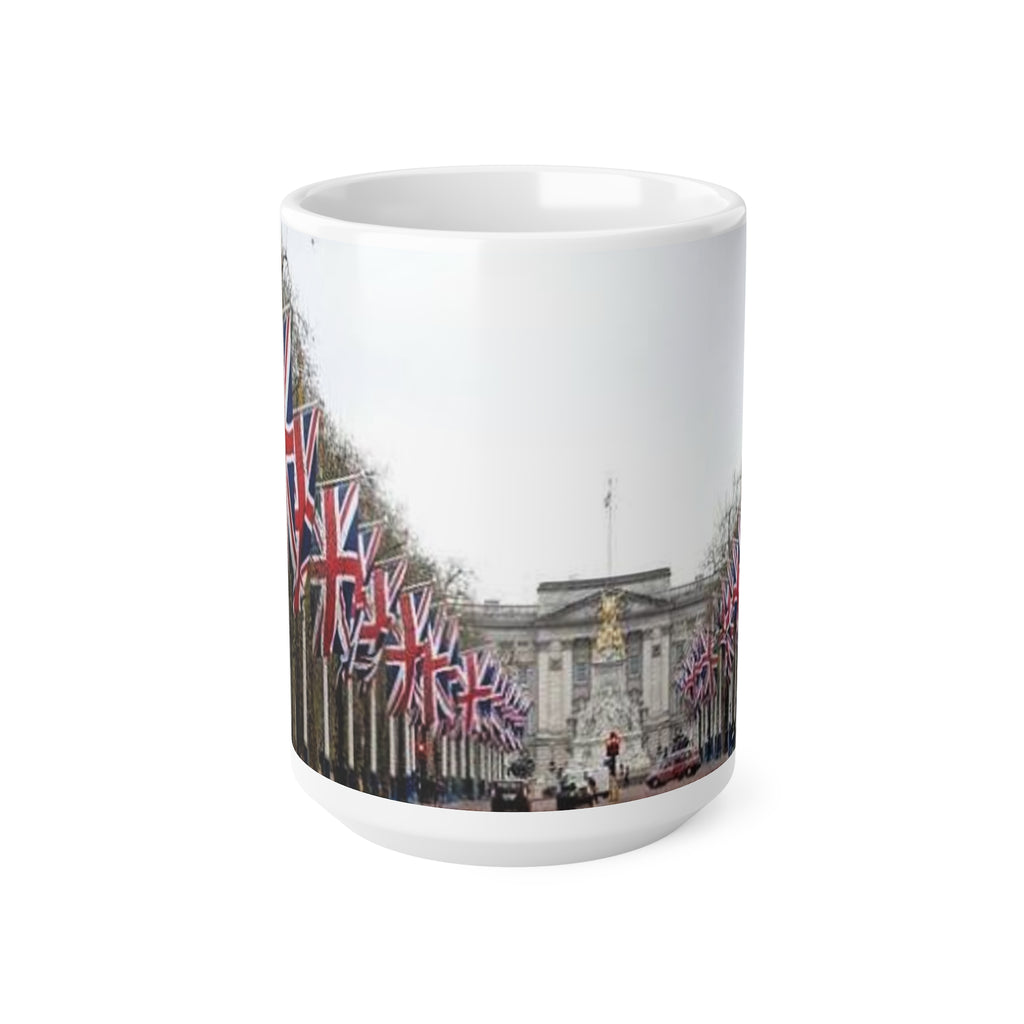 Union Jack Street Scene Ceramic Coffee Mug — 11oz & 15oz