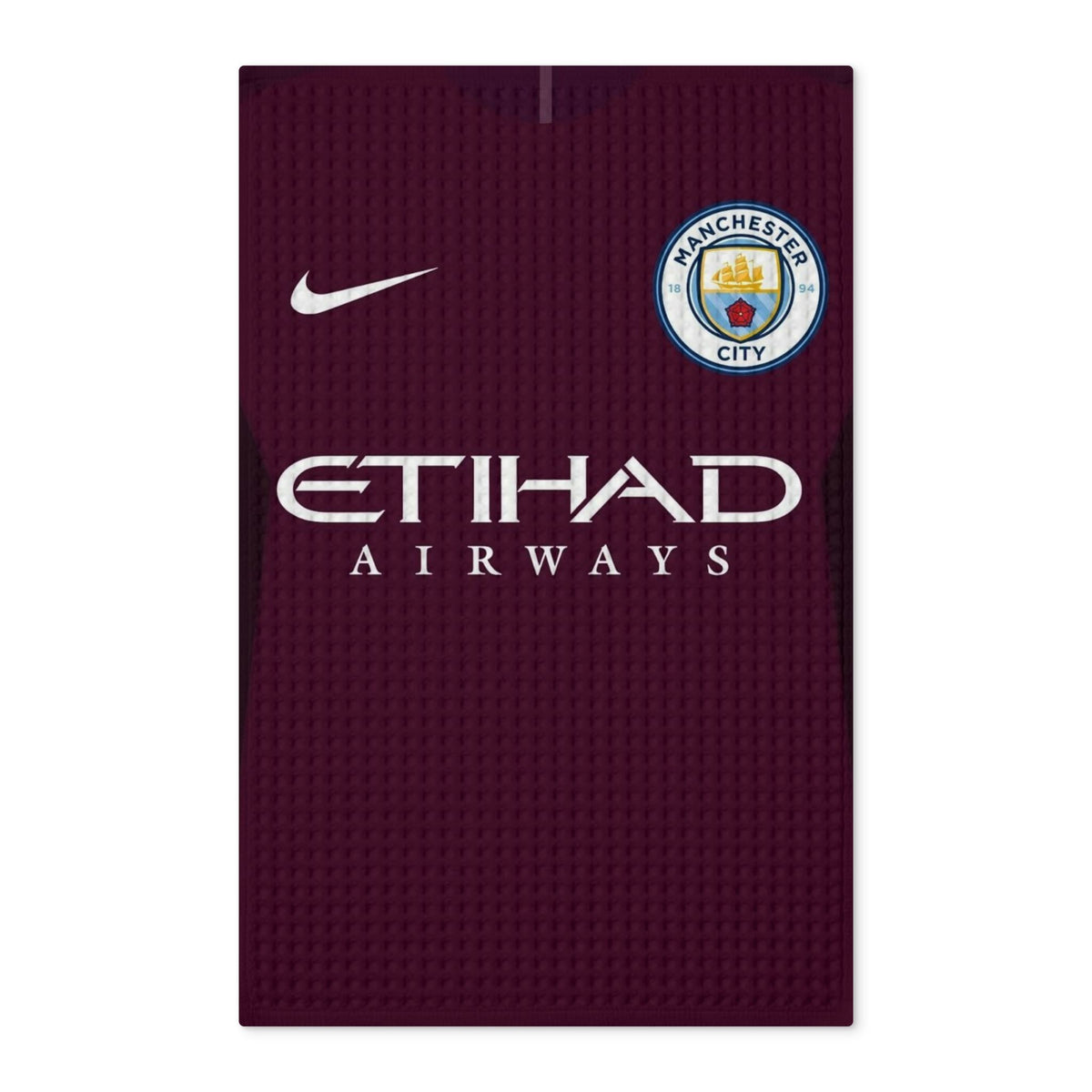 Manchester City Waffle Double-Sided Tea Towel — Etihad Airways Design
