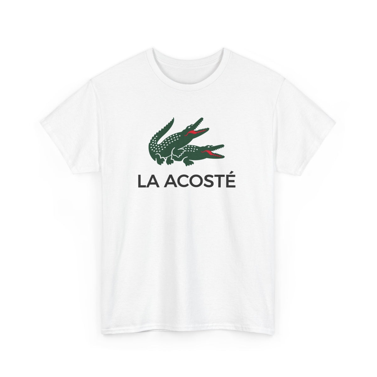 La Acosté Crocodile Logo Graphic Cotton Tee / T-Shirt