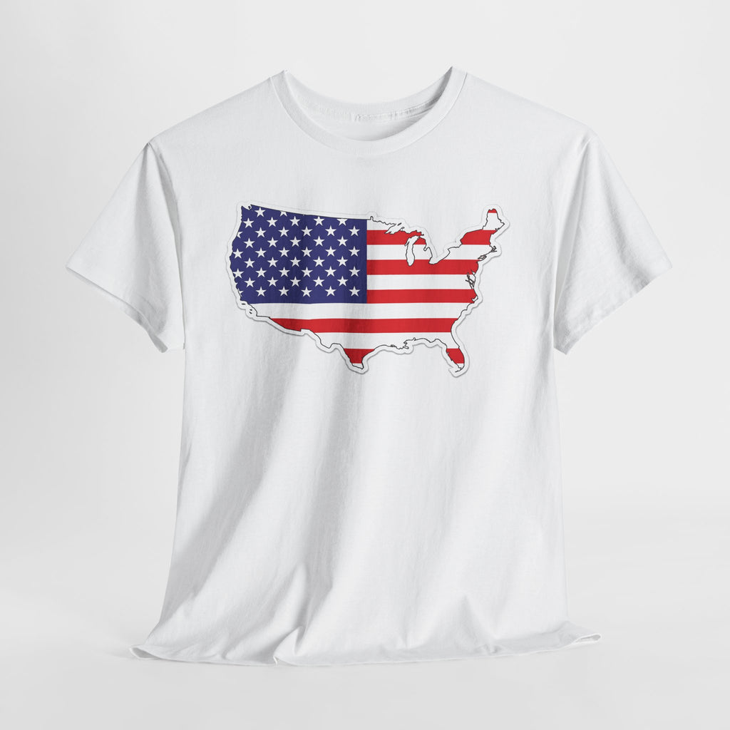 USA Flag Map T-Shirt — American Pride Graphic Tee for 4th of July