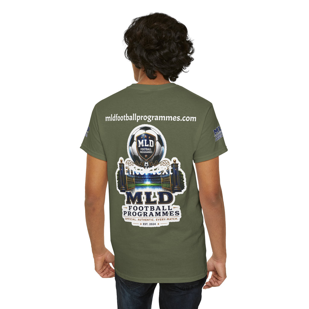 MLD Football Programmes Tee — Vintage Sports Logo Cotton T‑Shirt