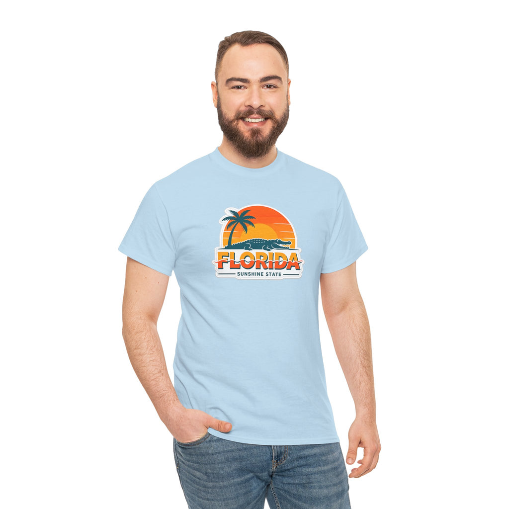 Florida Sunshine State T-Shirt — Retro Palm Sunset Graphic Tee