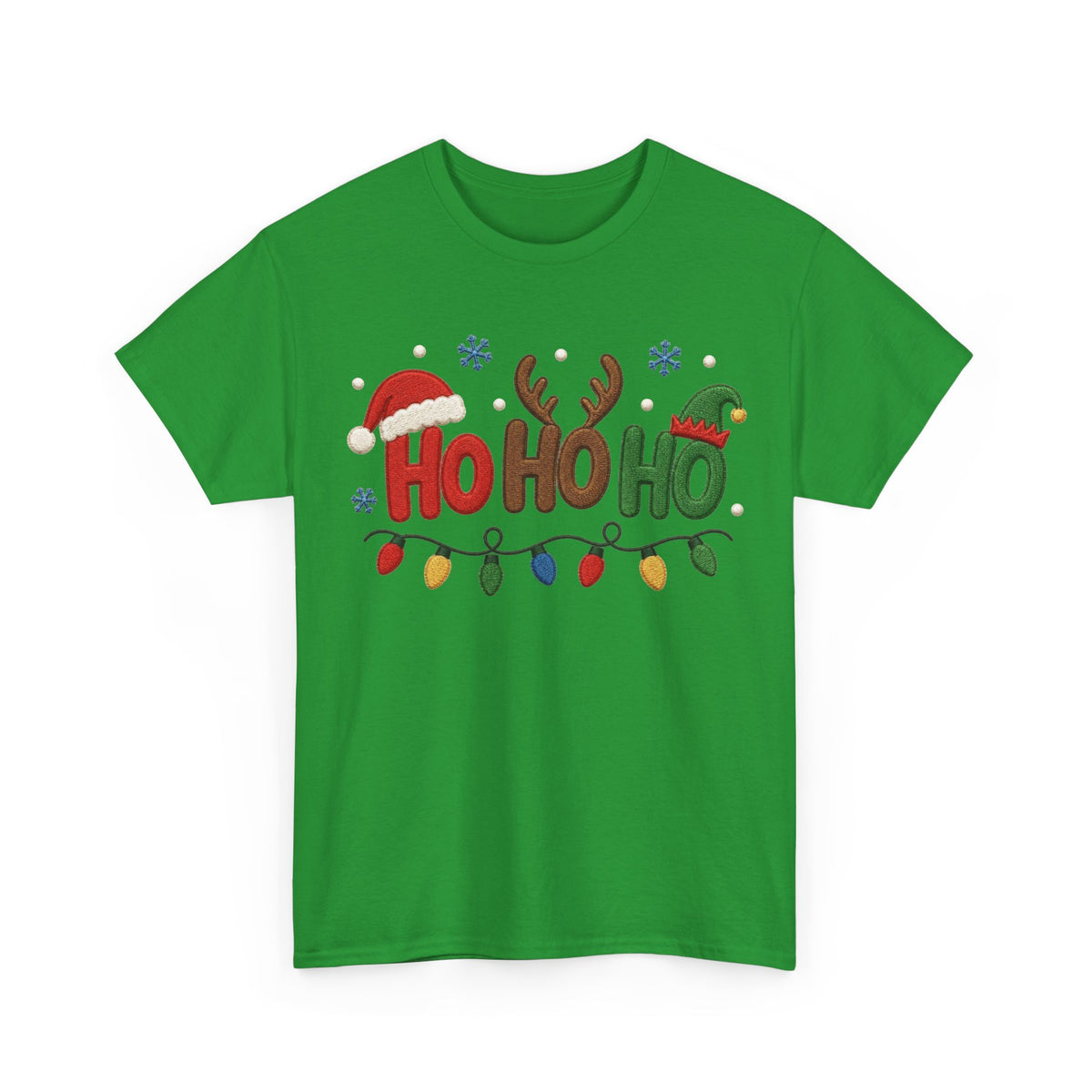 Christmas Ho Ho Ho Tee — Festive Santa, Reindeer & Lights Holiday T-Shirt