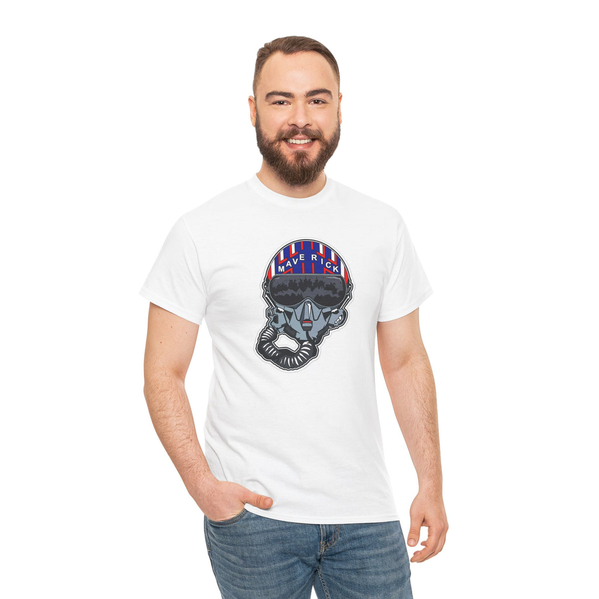 Skull Pilgrim Tee — Retro Striped 'Maverick' Helmet Graphic Shirt