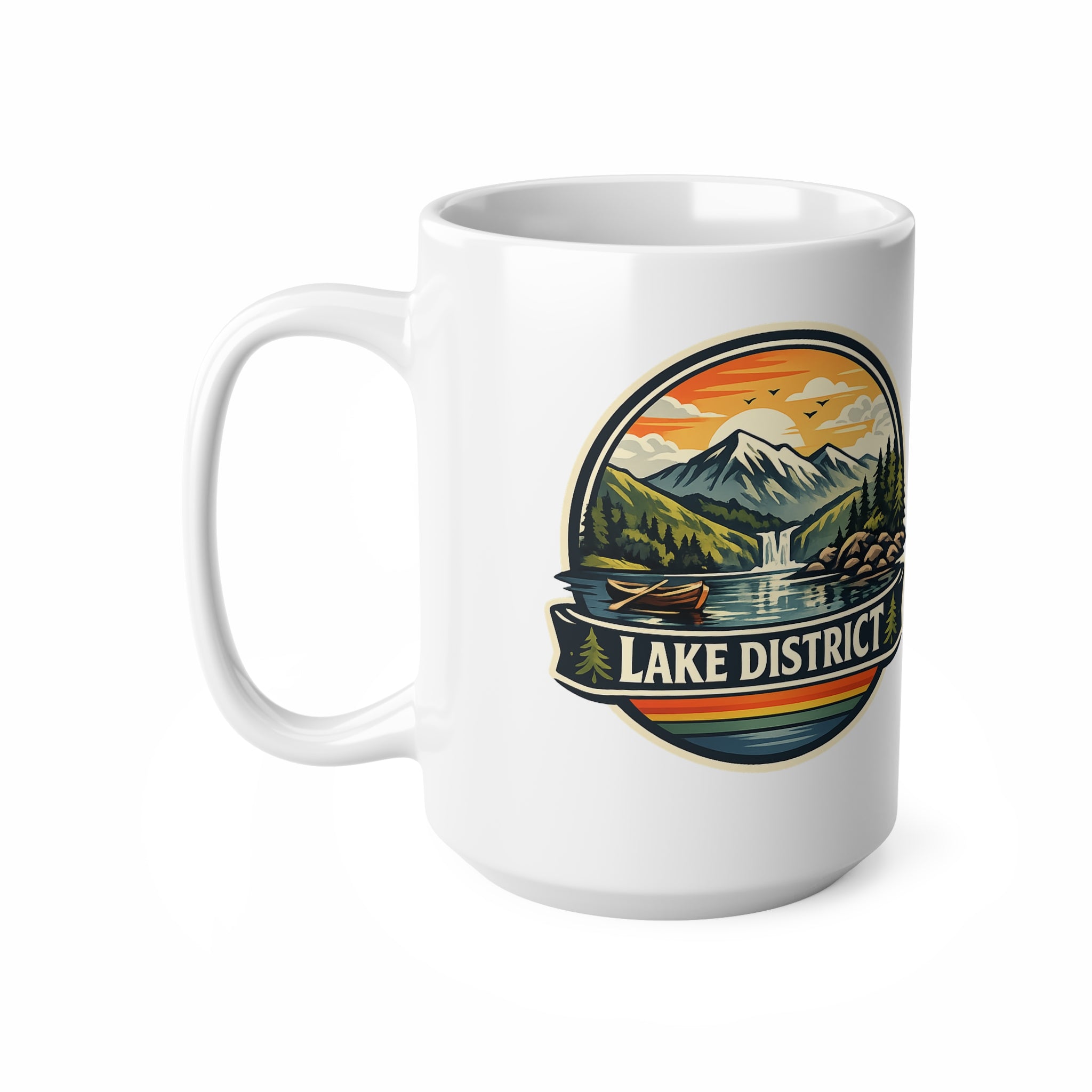 Lake District Coffee Mug — Scenic Mountain & Lake Camping Ceramic Cup (11oz, 15oz)