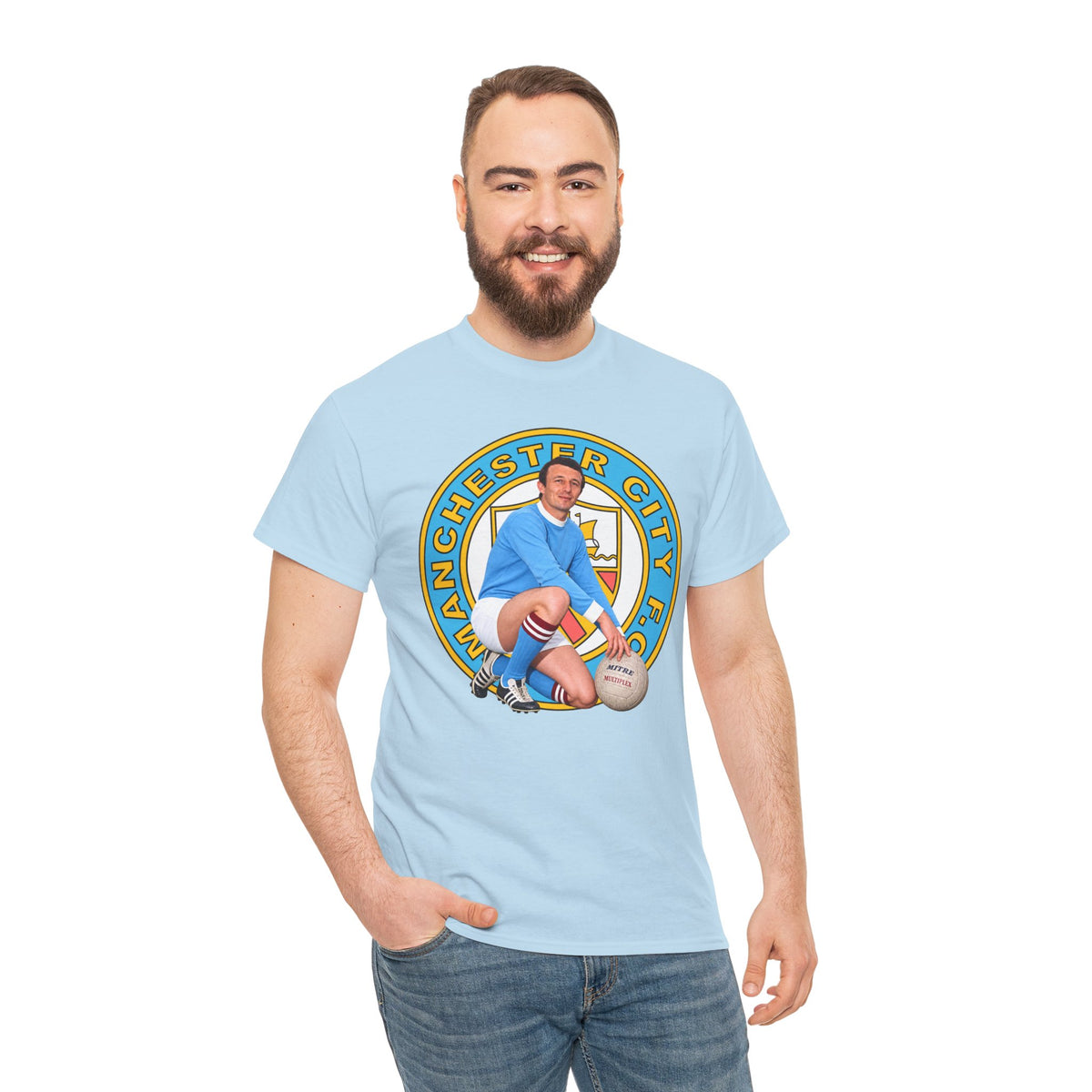 Mike Summerbee Manchester City Legend Retro Player Soccer T-Shirt
