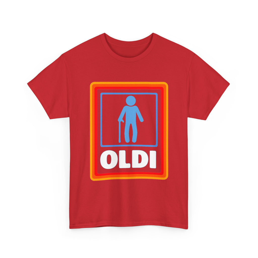 Oldi Retro Logo Tee — Funny Elderly Humour T-Shirt