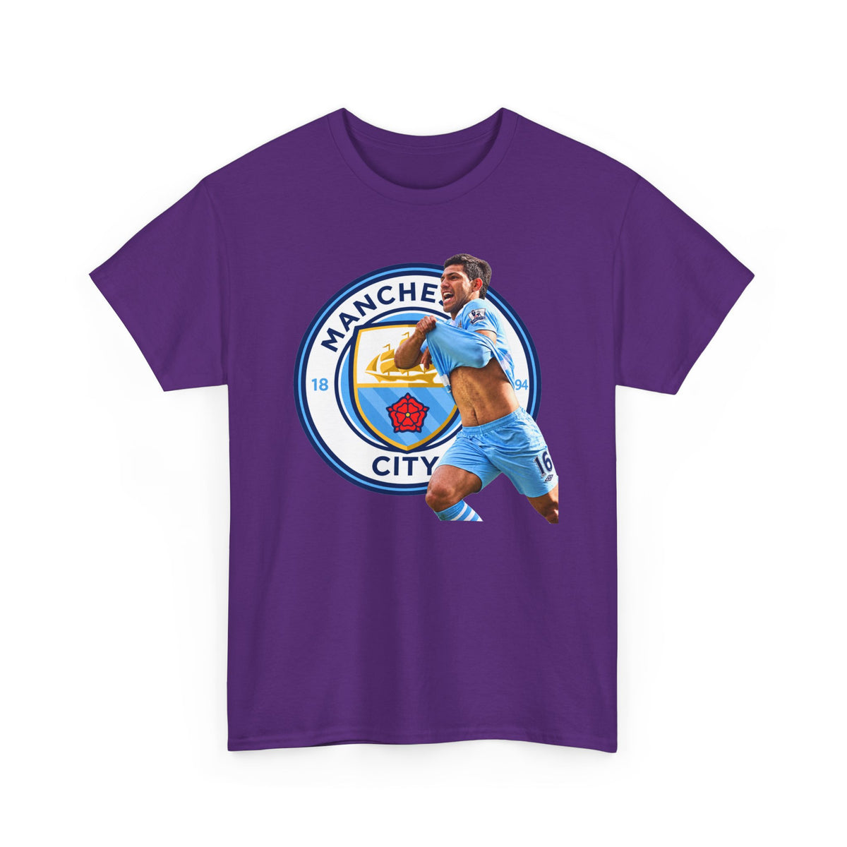 Sergio Aguero Manchester City Legend Soccer Tee — Player Celebration Graphic T-Shirt