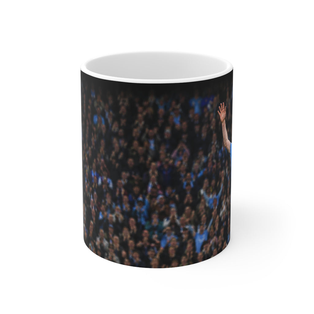 Kevin De Bruyne Farewell Manchester City Ceramic Coffee Mug — Energetic Stadium Photo, 11oz & 15oz