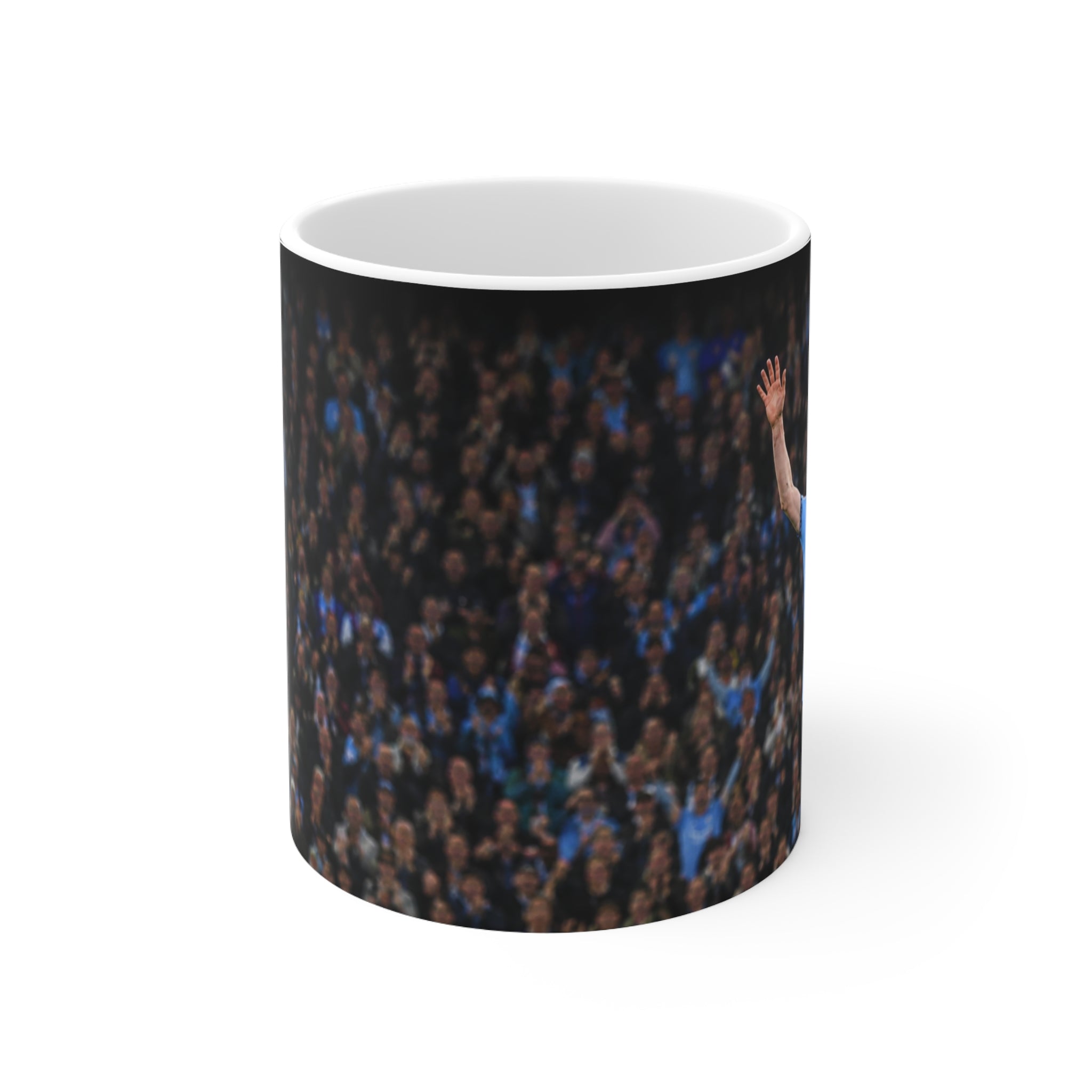 Kevin De Bruyne Farewell Manchester City Ceramic Coffee Mug — Energetic Stadium Photo, 11oz & 15oz