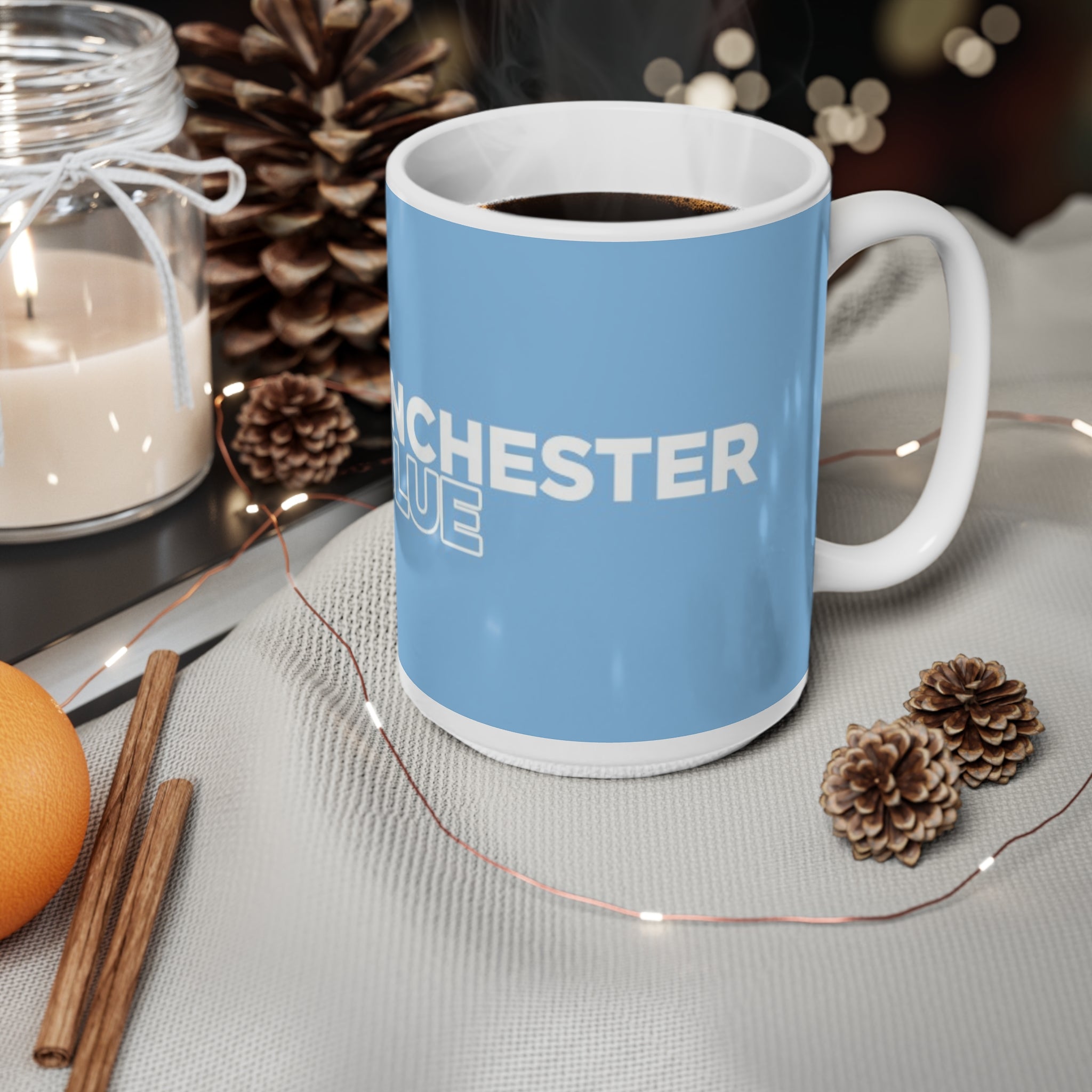 Manchester Is Blue Ceramic Coffee Mug — 11oz & 15oz Football Fan Gift