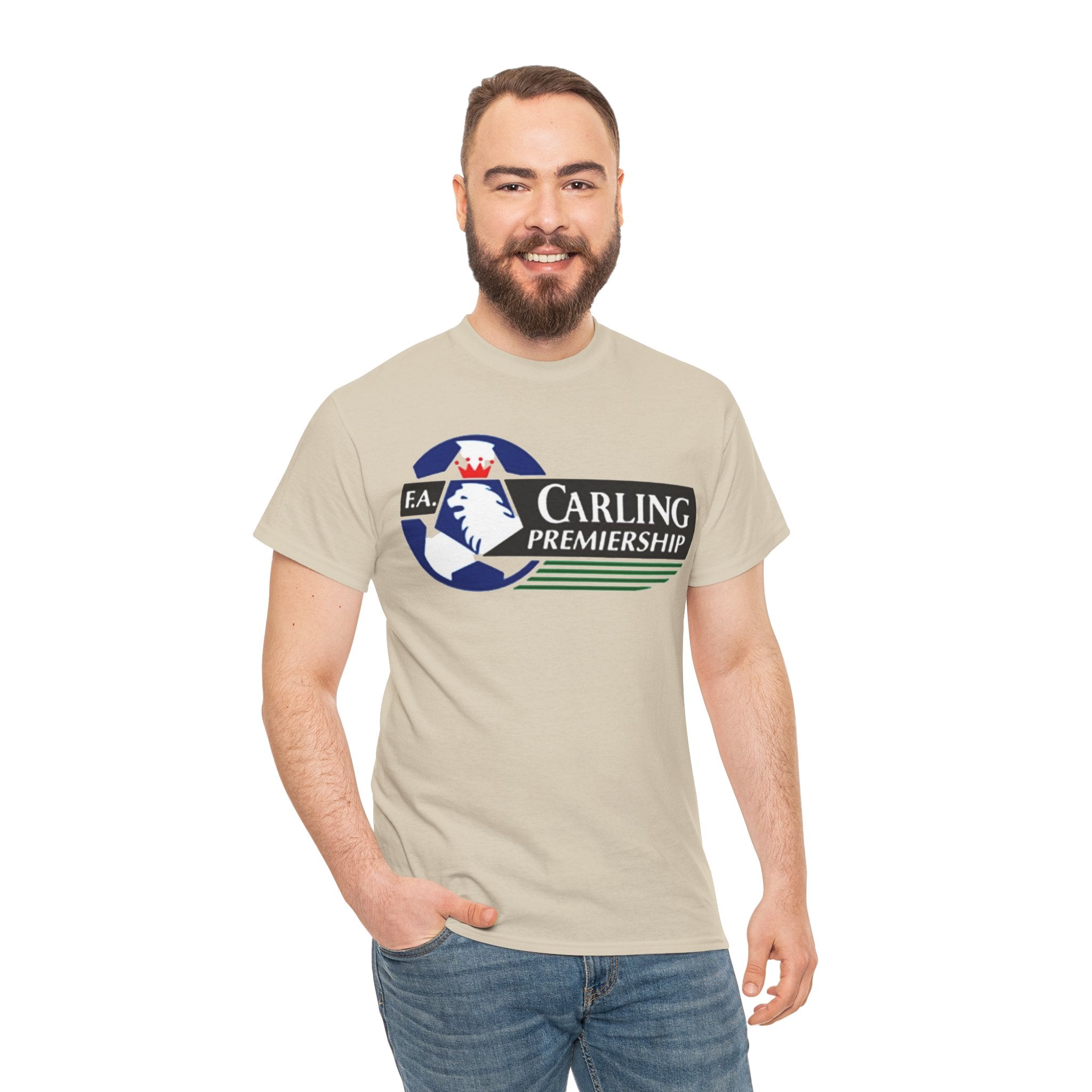 Carling Premiership Soccer Logo Tee — Vintage Football T‑Shirt