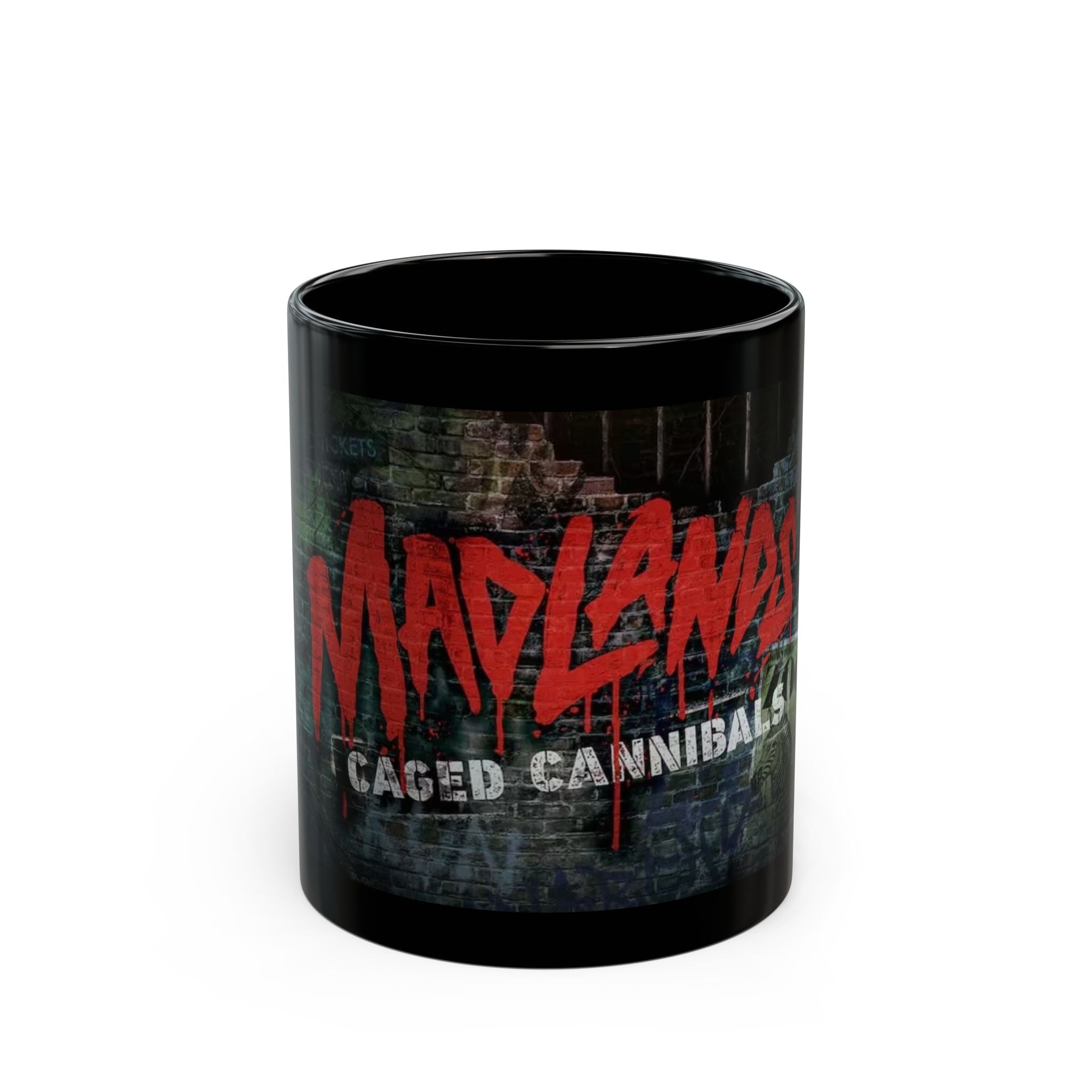Black Mug — 'Madlands: Caged Cannibals' Horror Band Logo Coffee Cup (11oz/15oz)