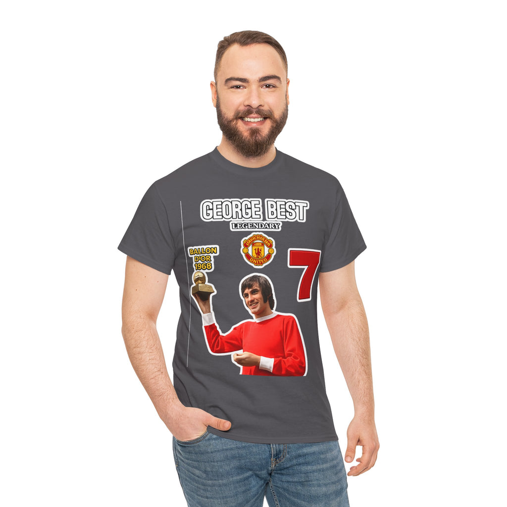 George Best Manchester United #7 Vintage Soccer T-Shirt – Ballon d'Or Tribute