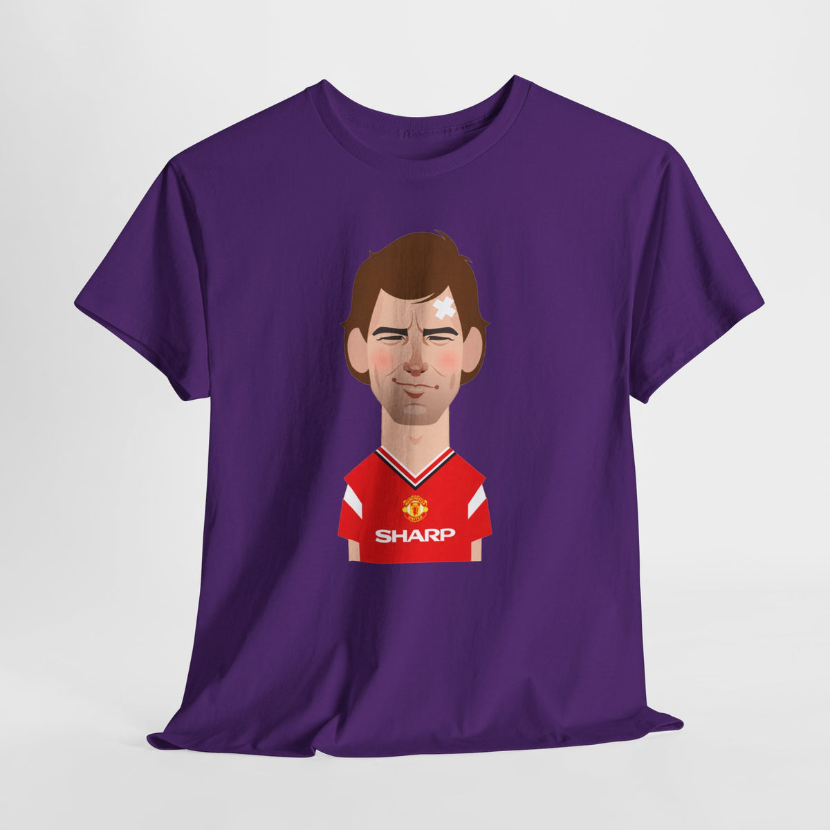 Bryan Robson Manchester United Legend Portrait Cotton T-Shirt
