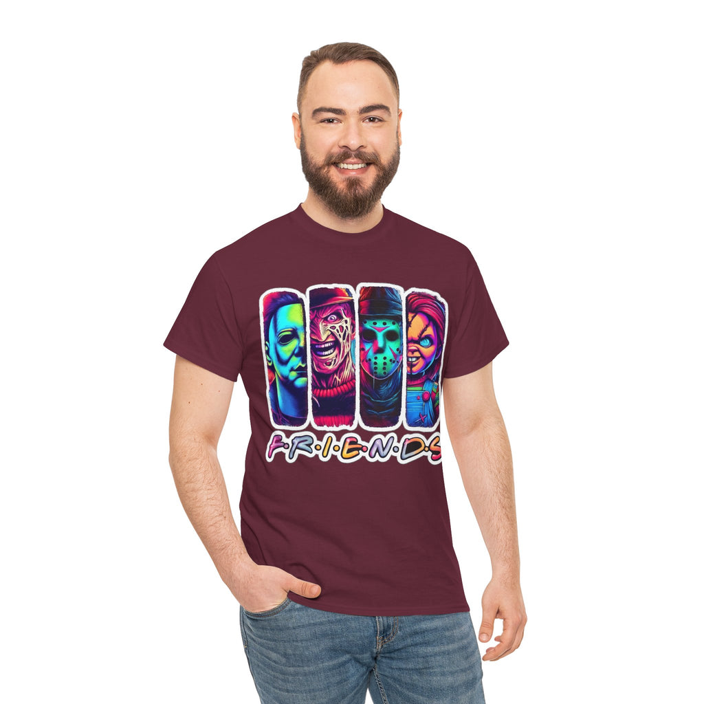 Halloween Horror Icons "Friends" T-Shirt — Neon Retro Slasher Tee