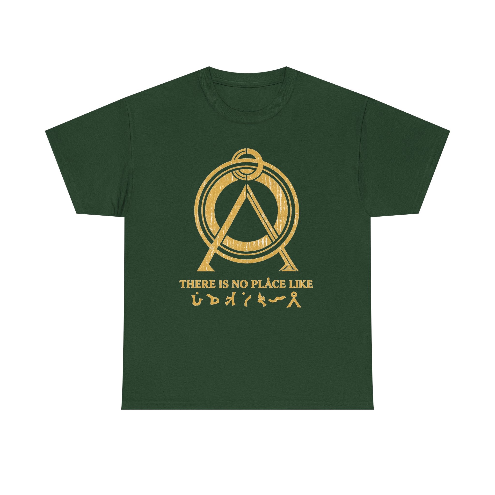 There Is No Place Like Home Graphic Tee — Vintage Gold Sigil T‑Shirt