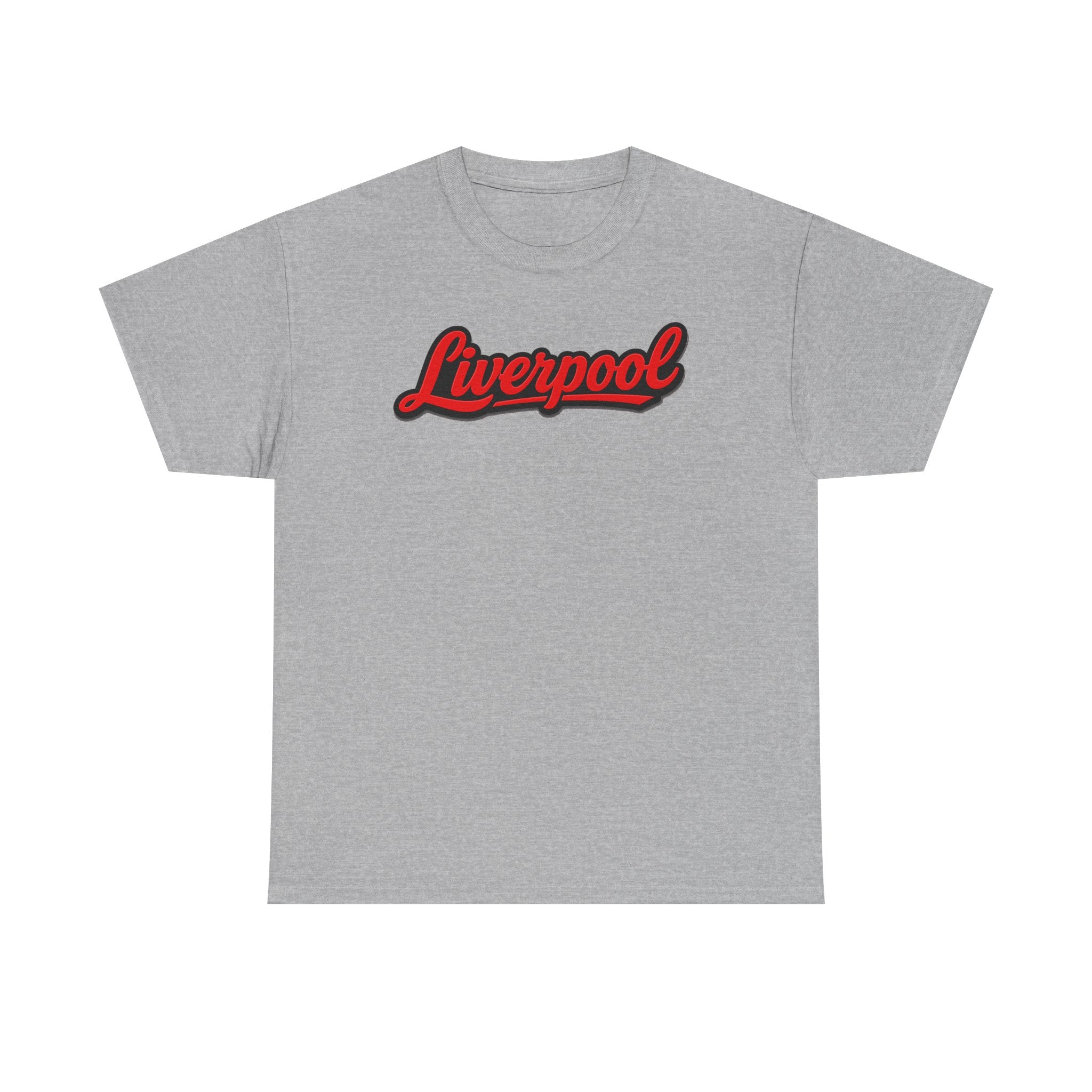 Liverpool Script T-Shirt — Retro Red Script Football Fan Tee
