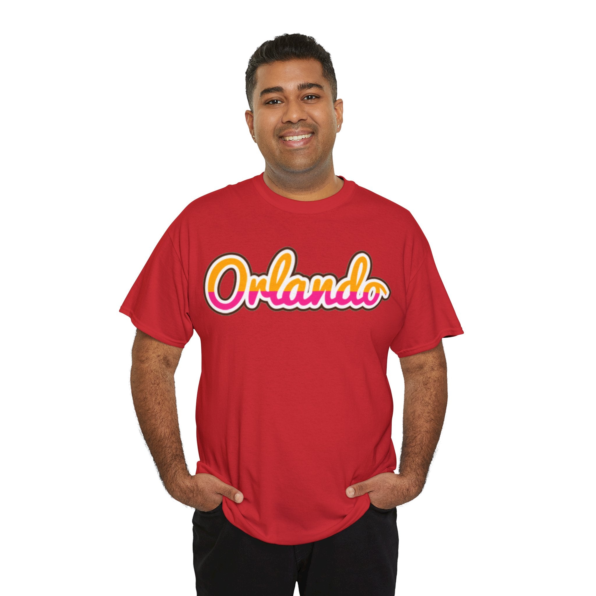 Orlando Retro Script Tee — Vintage Sunset City Souvenir Shirt