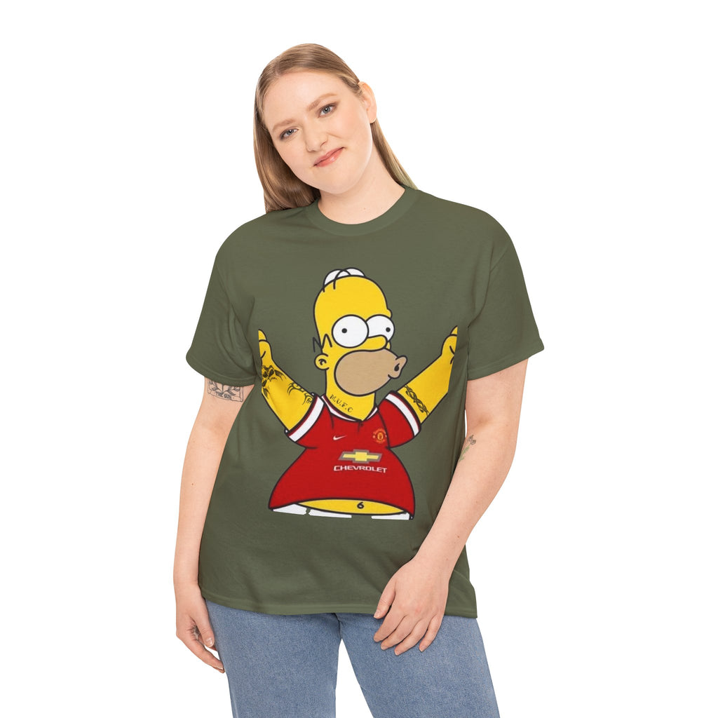 Homer Simpson Manchester Fan T-Shirt — Cartoon Football Supporter Tee