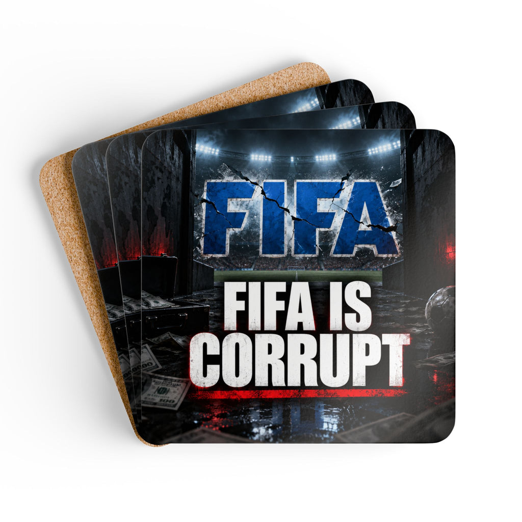 FIFA Is Corrupt Graphic Drink Coasters Cork Coaster Set