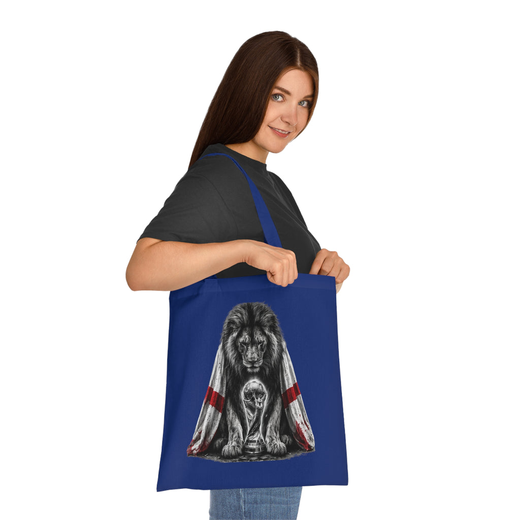 England Lion Tote Bag – Protective Lion Illustration Cotton Tote