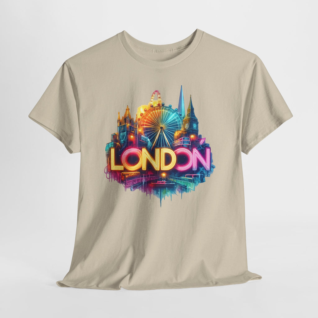 London Skyline Tee — Colorful Neon London Landmark T-Shirt