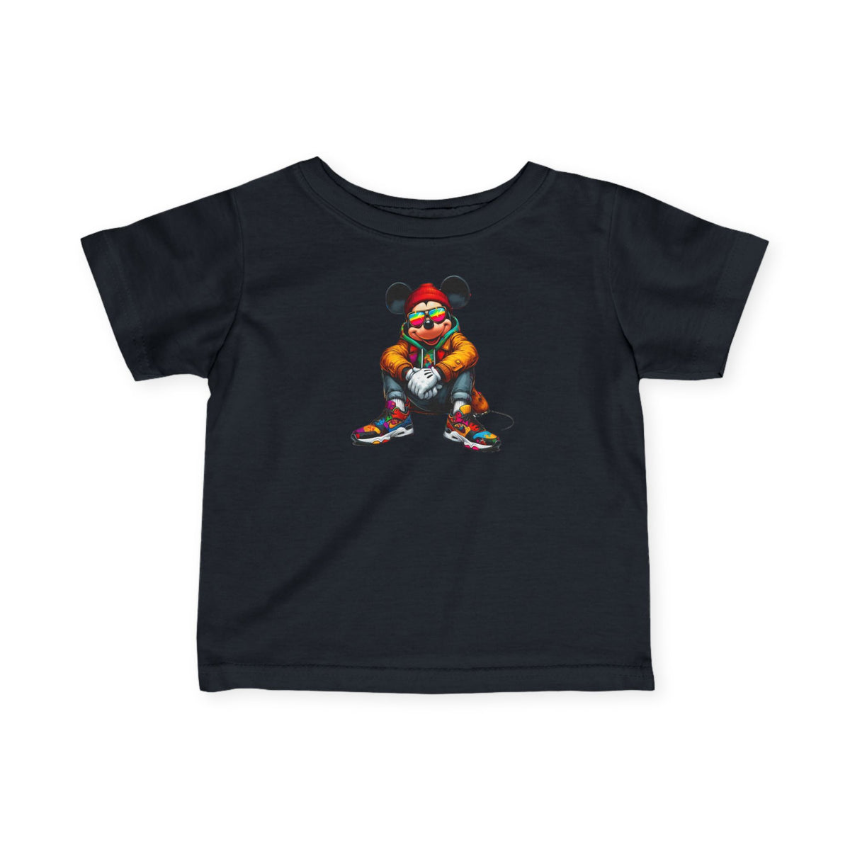 Mickey Mouse Infant Tee — Colorful Cartoon Mouse in Sneakers Baby Shirt