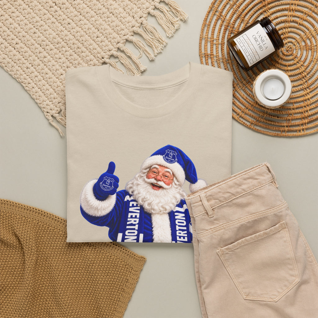 Everton Santa Scarf Christmas Tee - Holiday Vintage Santa T-Shirt
