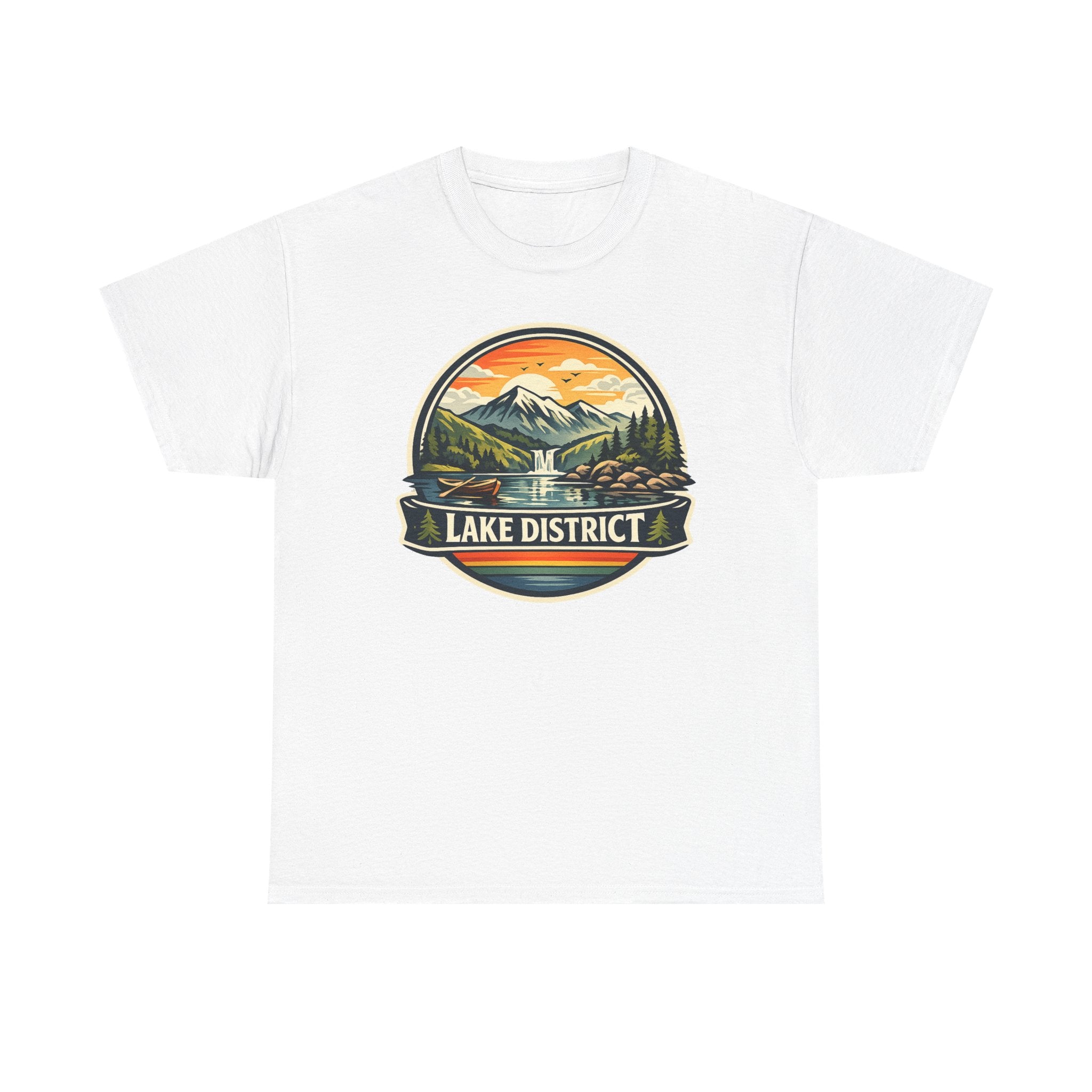 Lake District Graphic Tee — Scenic Mountain & Lake Camping Shirt