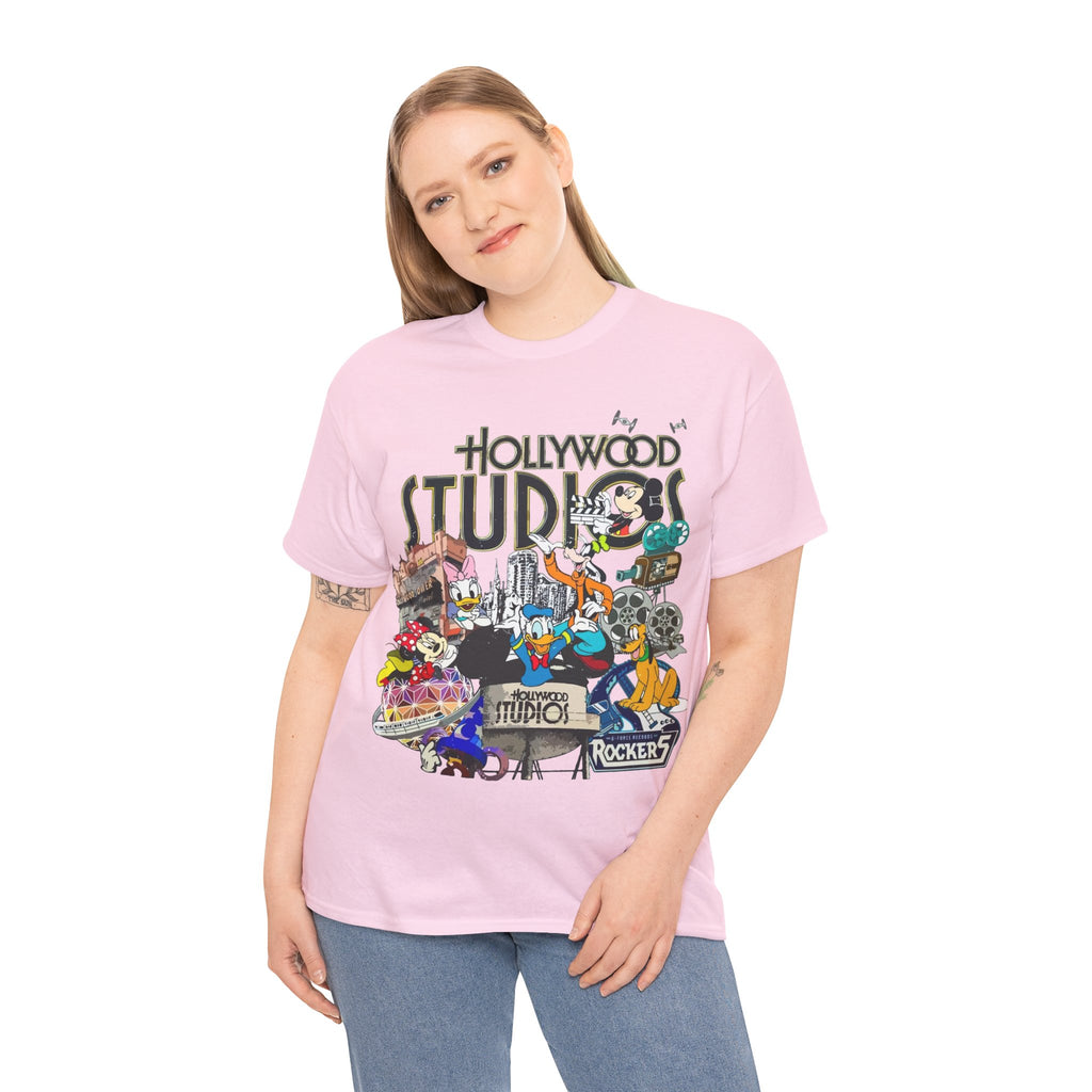 Hollywood Studios Collage T-Shirt — Vintage Theme Park Character Tee