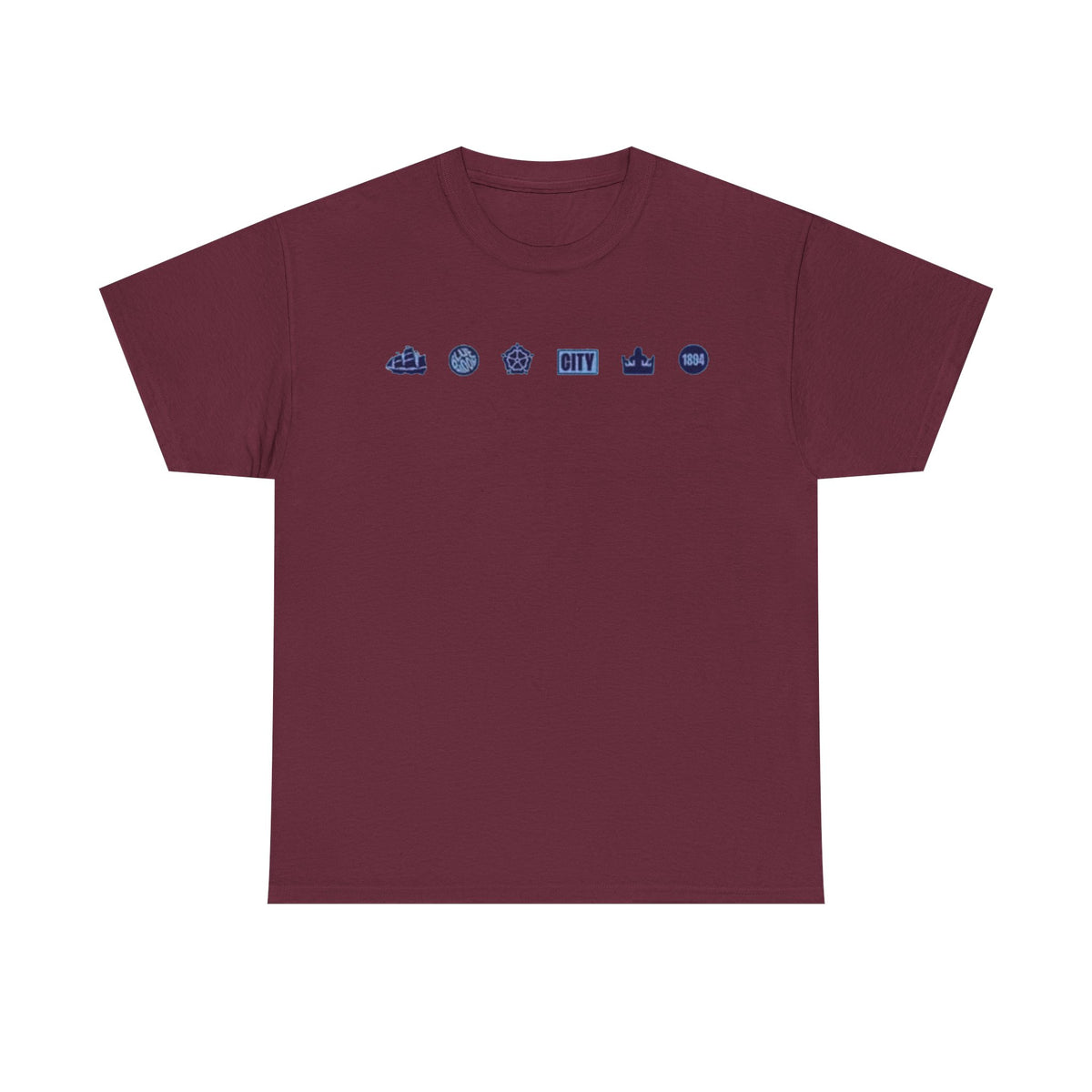 Manchester City Minimal City Icons Tee — Navy Skyline Icons Chest Print