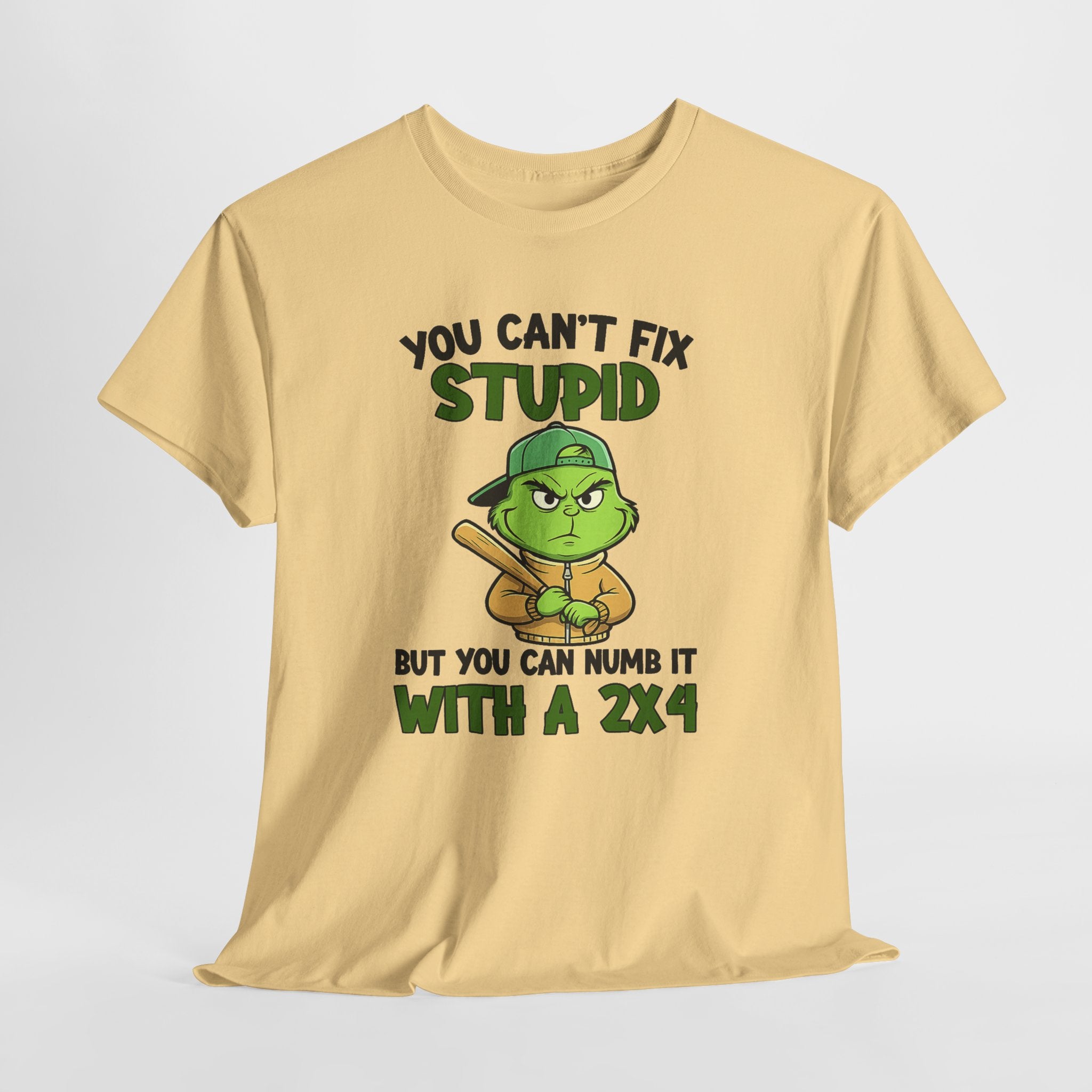 Funny Carpenter T‑Shirt — "You Can't Fix Stupid But You Can Numb It With a 2x4"