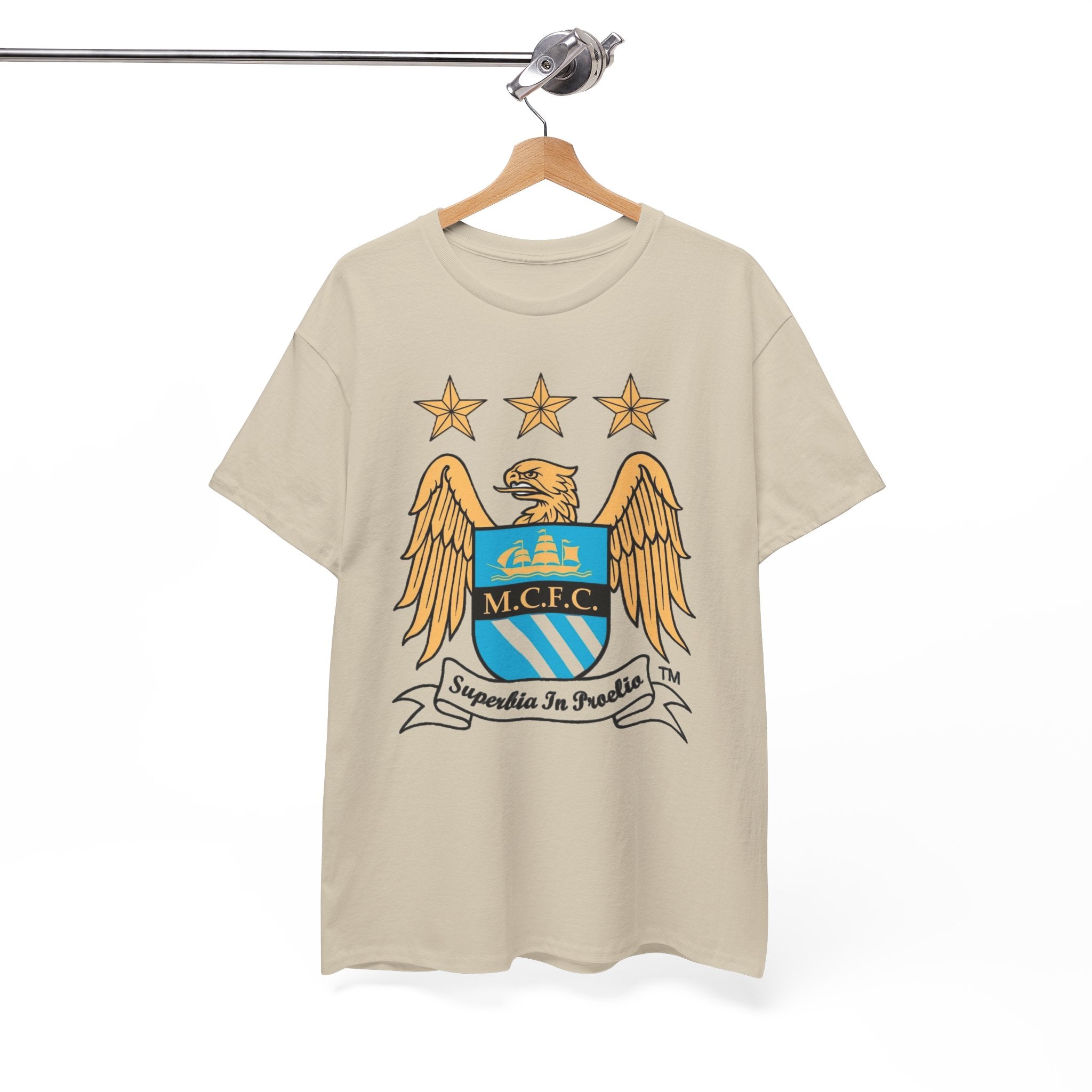 Manchester City Retro Club Crest T‑Shirt — MCFC Vintage Style Club Emblem Tee