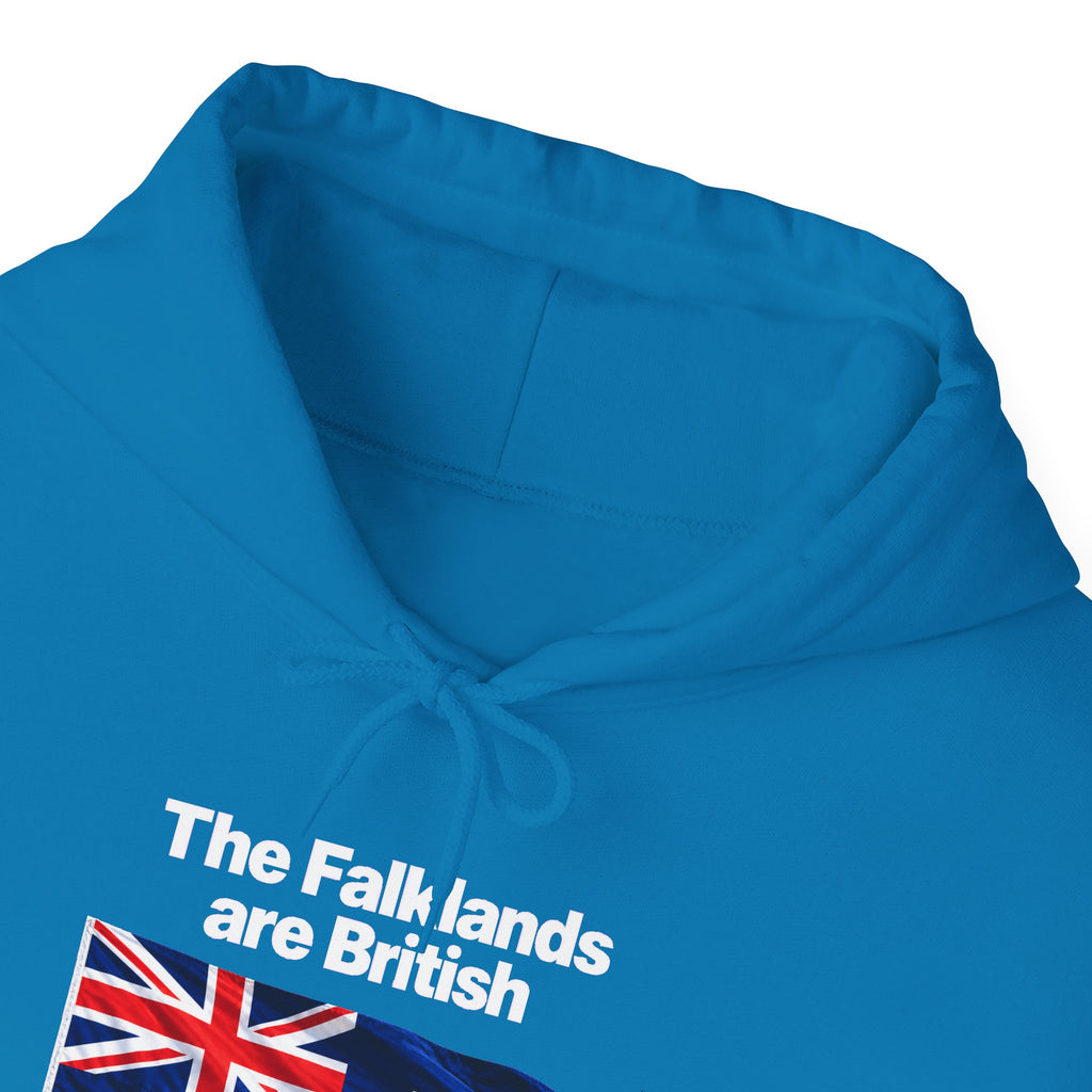 Falklands Are British Hoodie – Bilingual 'Las Malvinas son británicas' Flag Pullover
