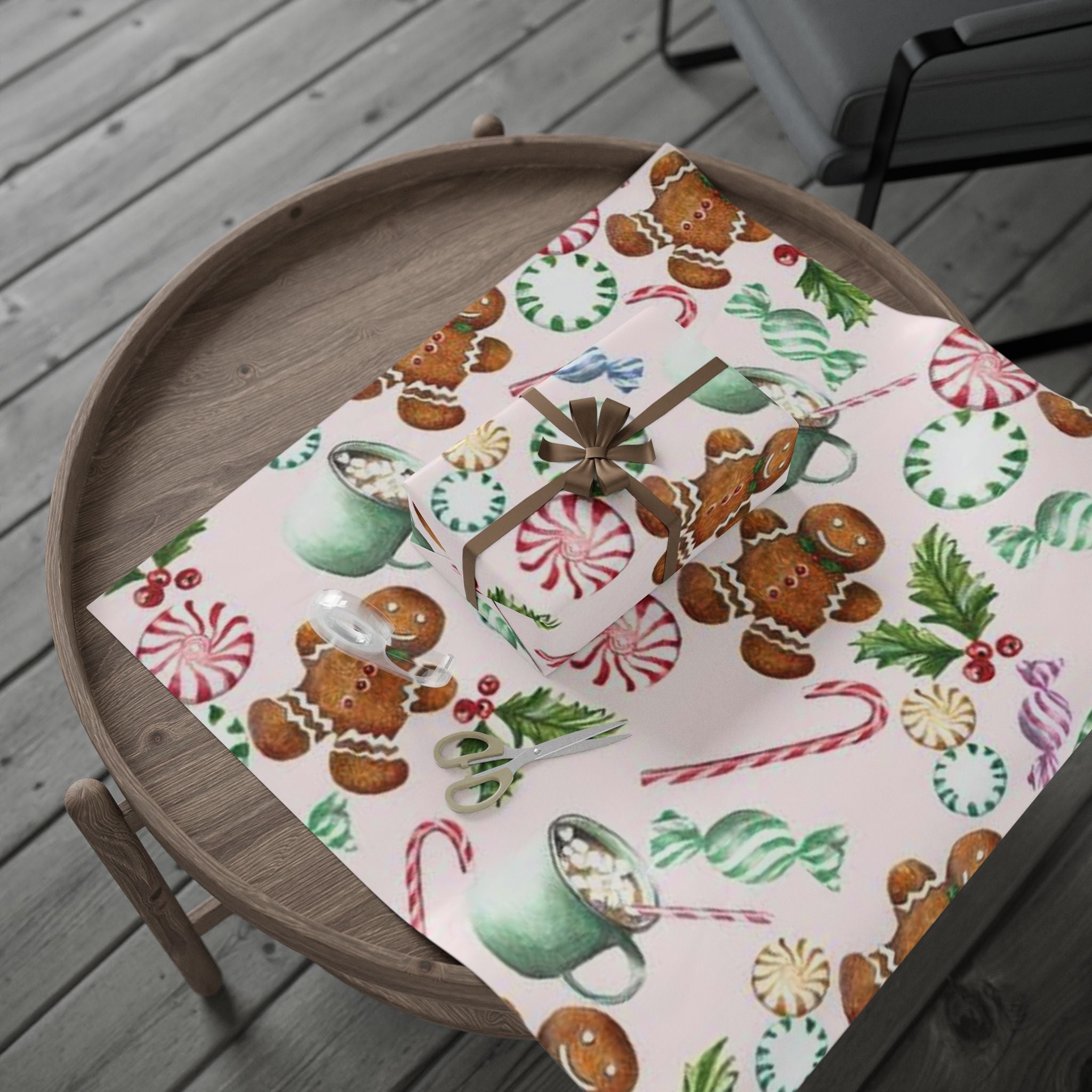 Gingerbread and Candy Canes Wrapping Papers