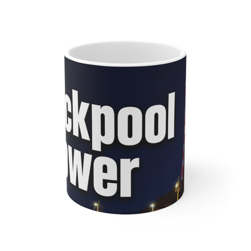 Blackpool Tower Night Skyline Ceramic Coffee Mug — 11oz & 15oz