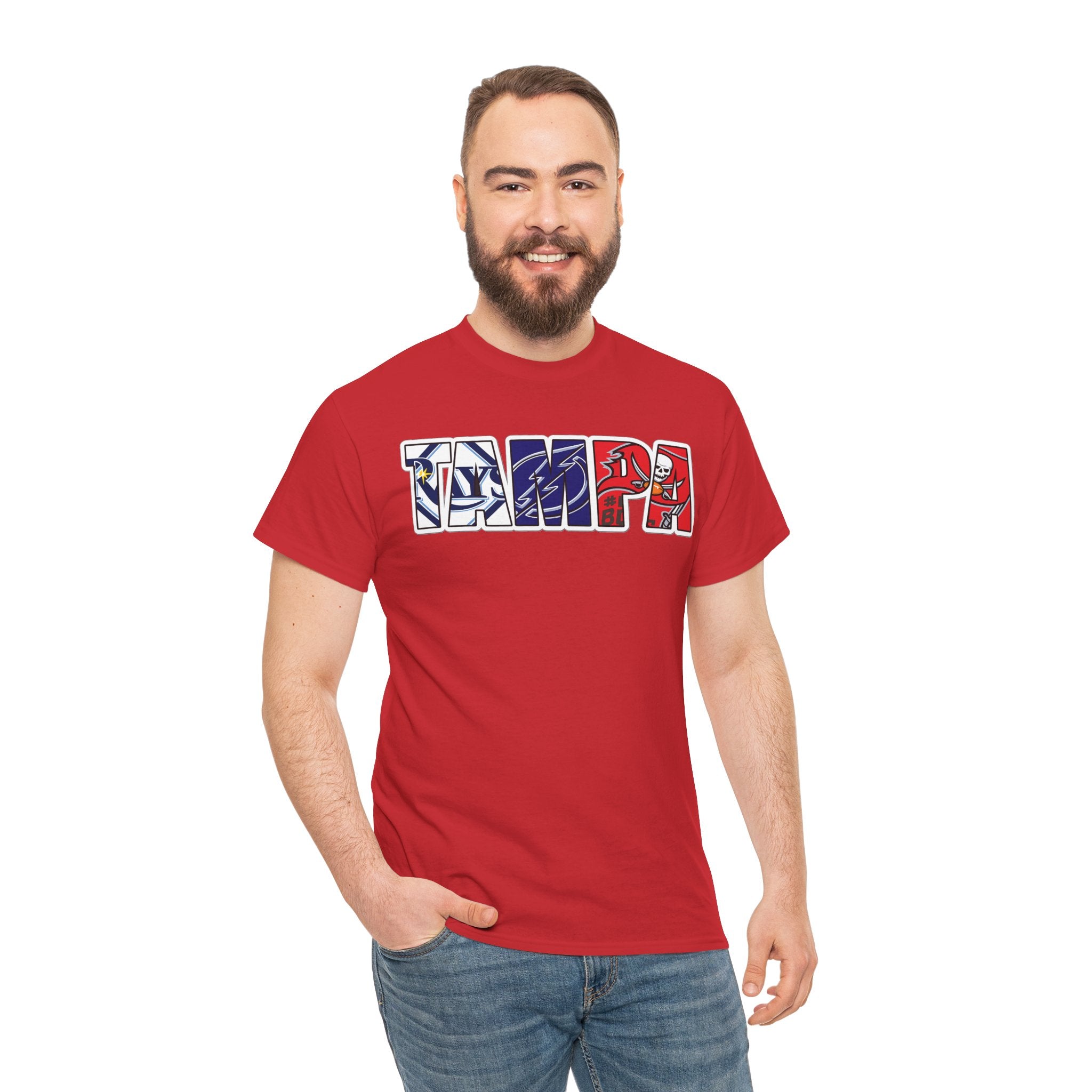 Tampa Block Letter Tee — Florida Flag Graphic T‑Shirt