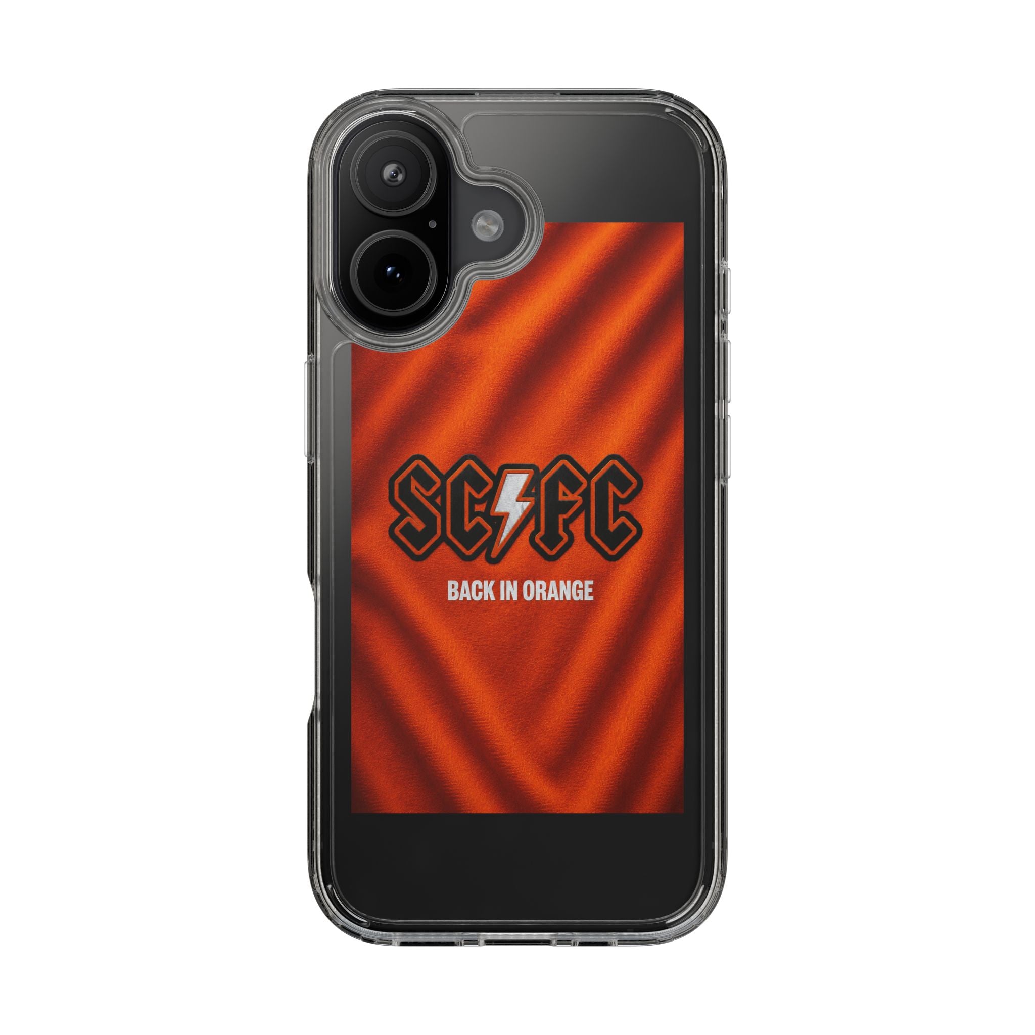 Salford CIty Inspired Phone Case — 'SCFC Back in Orange' Clear Protective Cover
