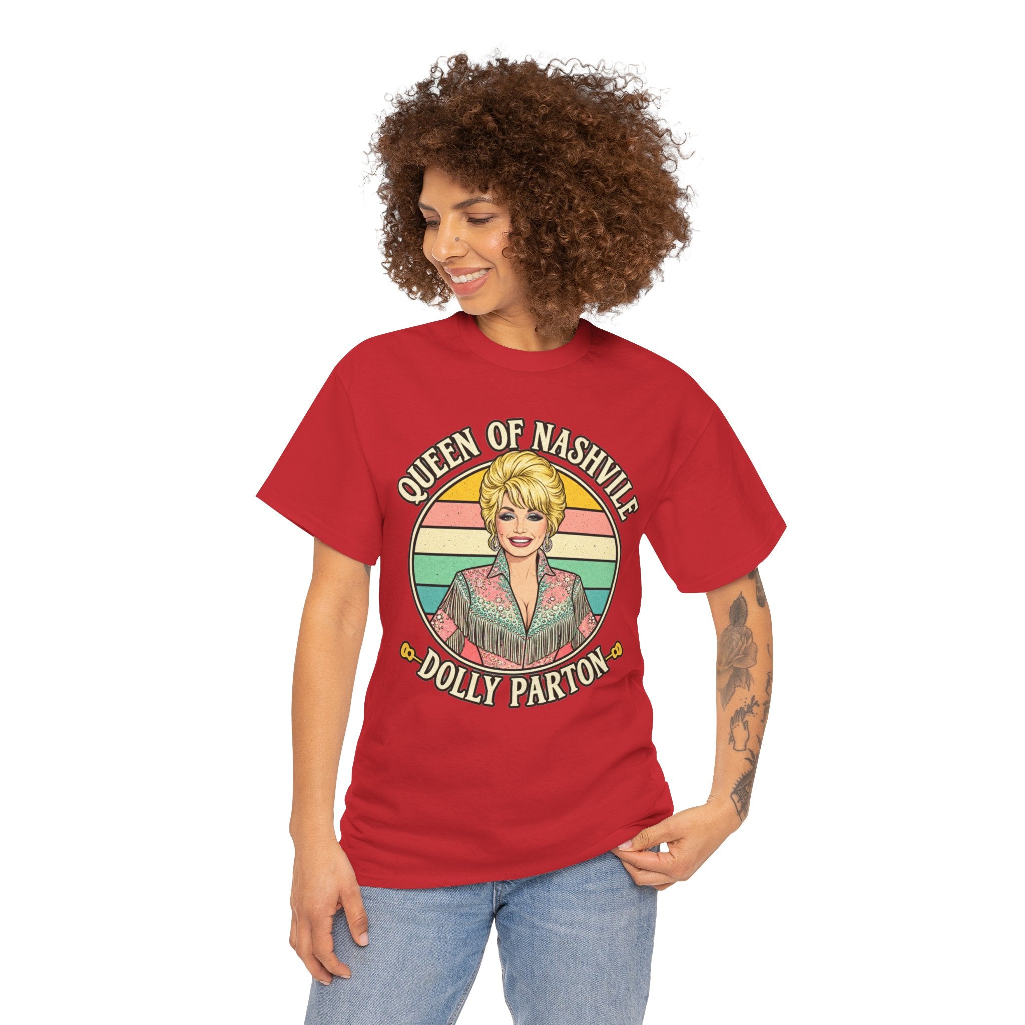 Queen of Nashville Graphic Tee — Dolly Parton Retro Portrait Shirt