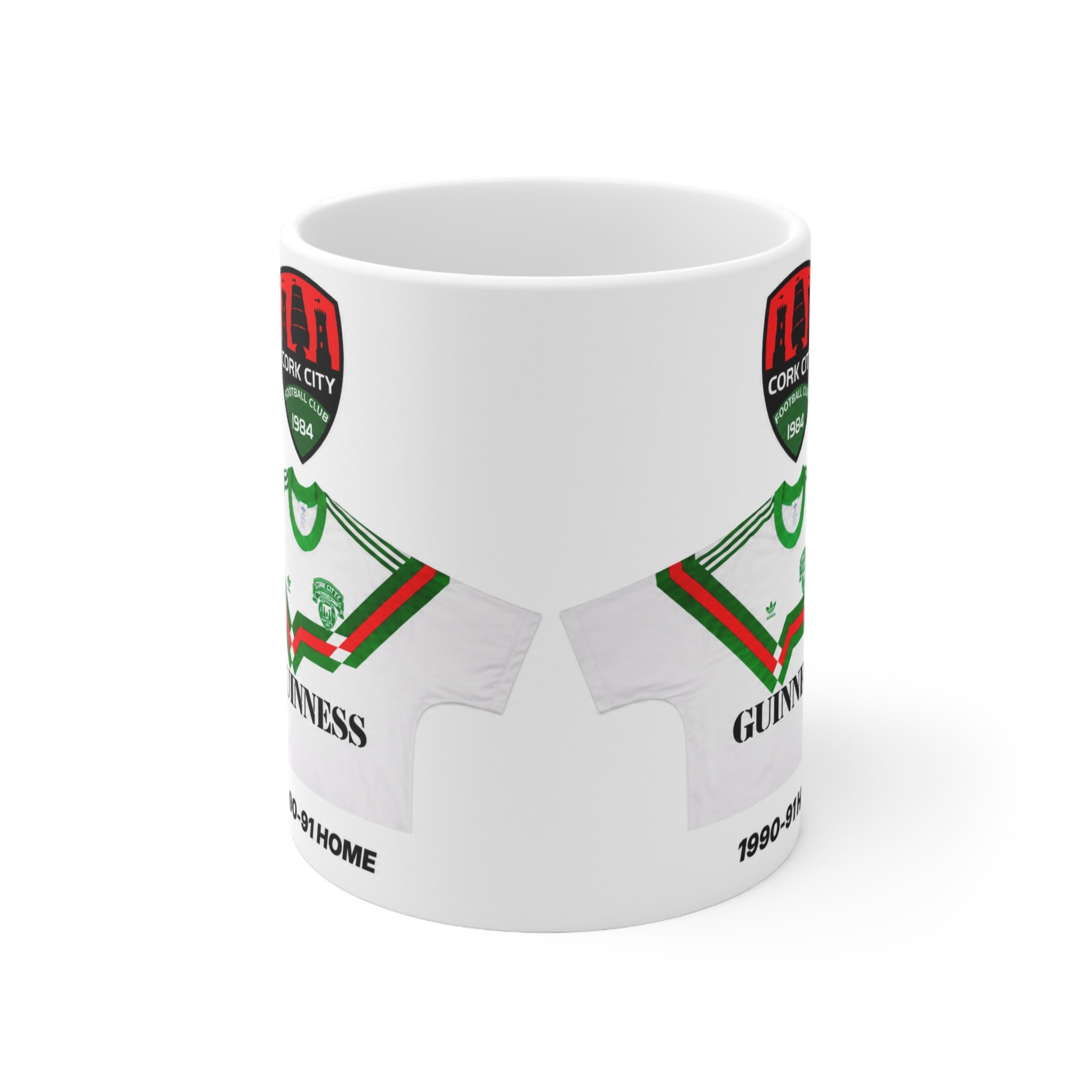 Cork City 1990-91 Home Jersey Mug — Guinness Ceramic Coffee Cup (11oz, 15oz)