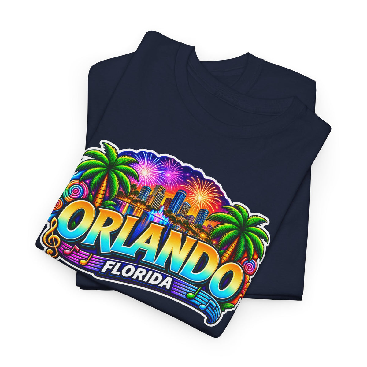 Orlando Florida Retro Sunset Palm Cotton T-Shirt