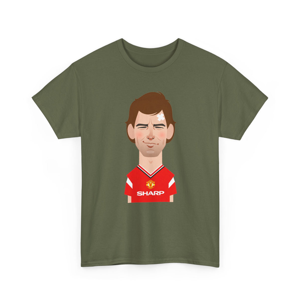 Bryan Robson Manchester United Legend Portrait Cotton T-Shirt
