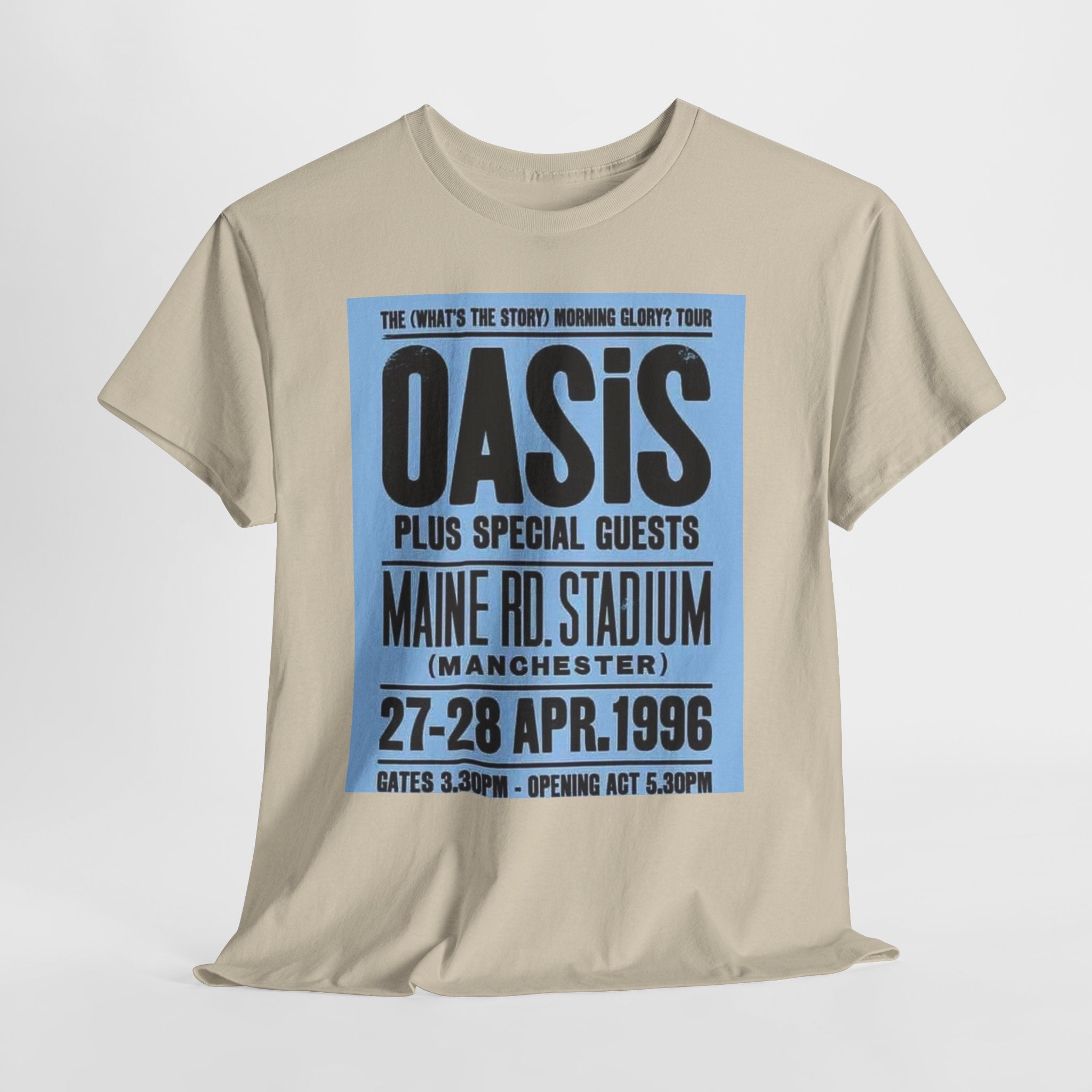 Oasis 1996 Maine Road Tour Poster T‑Shirt — Maine Rd. Stadium Concert Tee