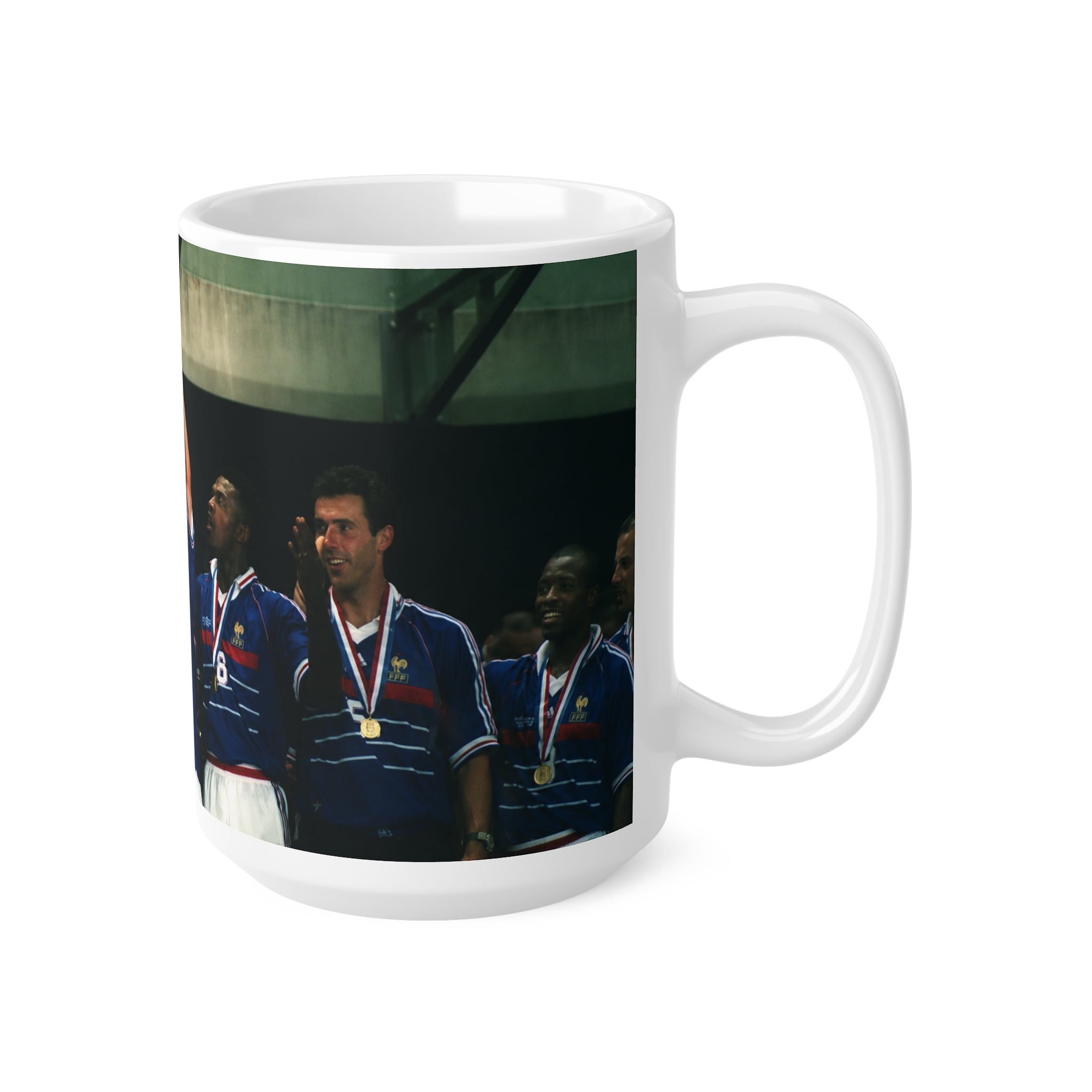 France World Cup Winners Mug — Vintage Soccer World Cup Winners Photo Ceramic Coffee Cup (11oz, 15oz)