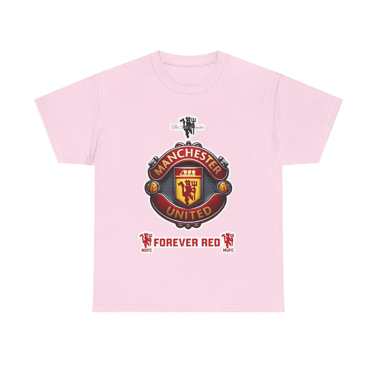 Manchester United Inspired Football Crest Tee — "Forever Red" Supporter Shirt